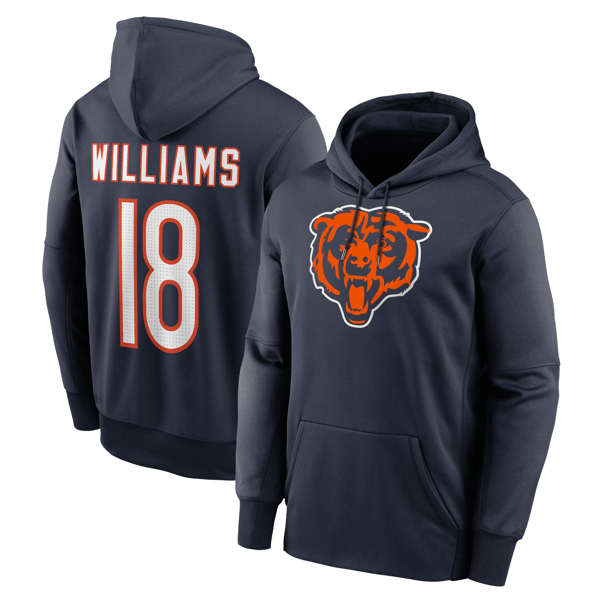 Caleb Williams Chicago Bears Player Name & Number Performance Pullover Hoodie - Navy