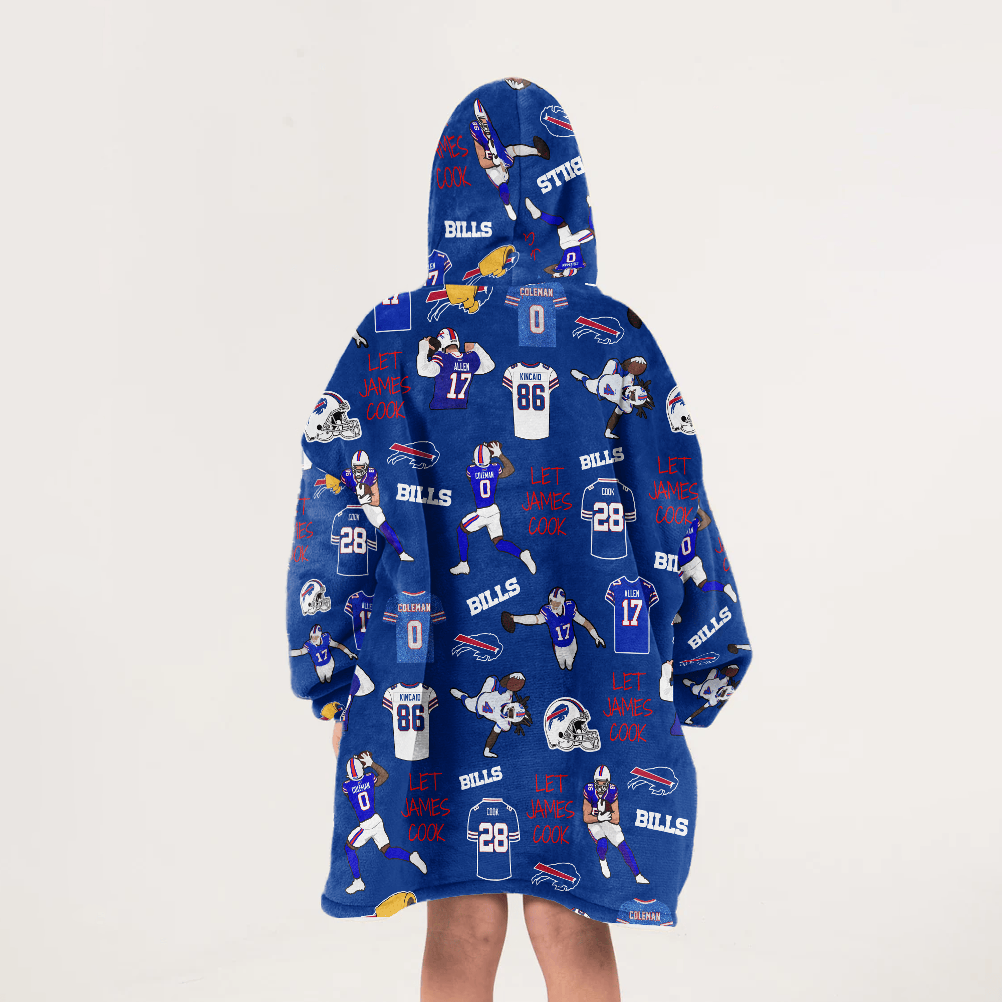 Buffalo Football Full Patterns Unisex Blanket Hoodie