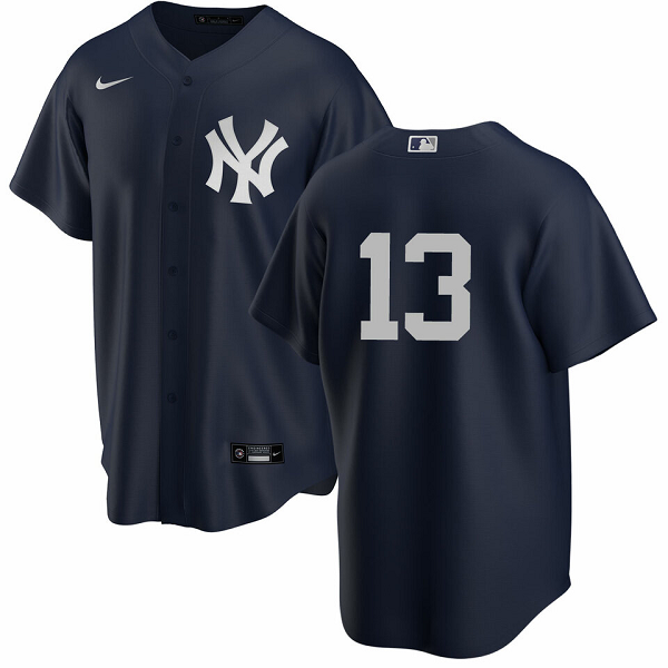 Men's New York Yankees #13 Joey Gallo  Black Alternate Cool Base MLB Jersey - No Name