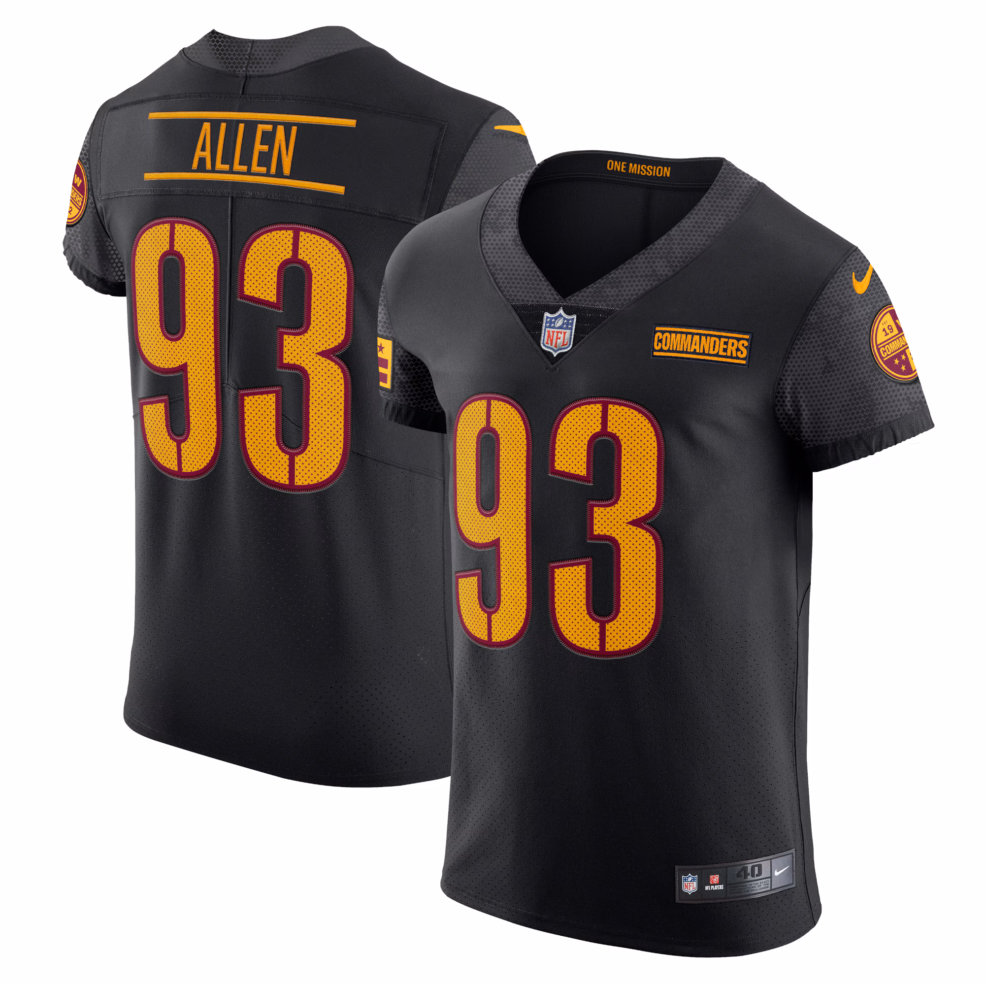 Jonathan Allen Washington Commanders Alternate Vapor Elite Jersey - Black