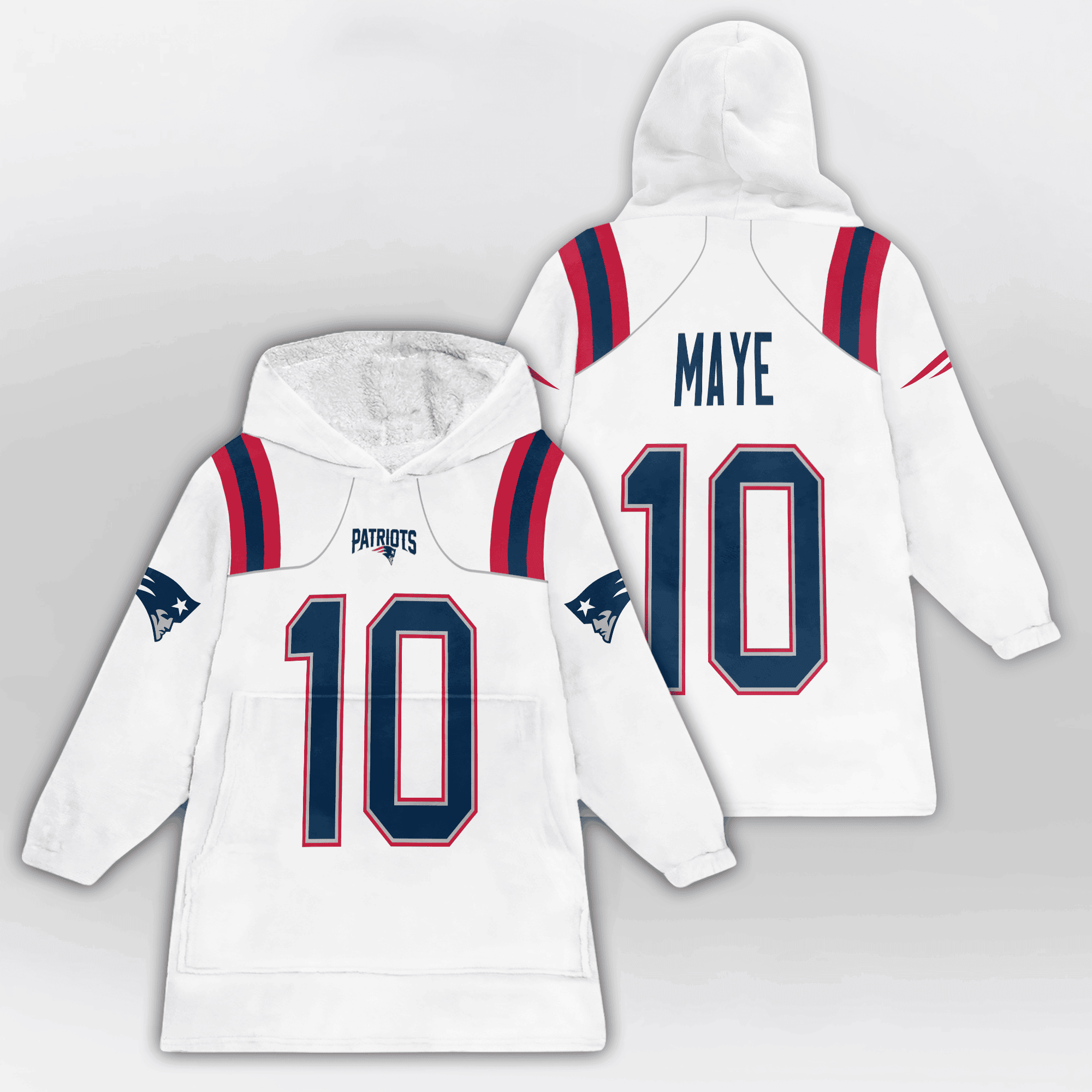 Kid 10 New England Football Unisex Blanket Hoodie