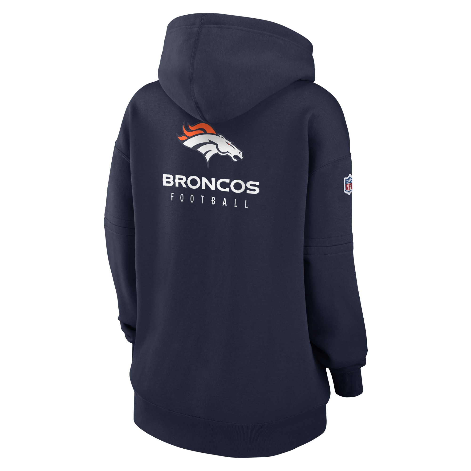 Denver Broncos  Women's 2023 Sideline Club Fleece Pullover Hoodie - Navy