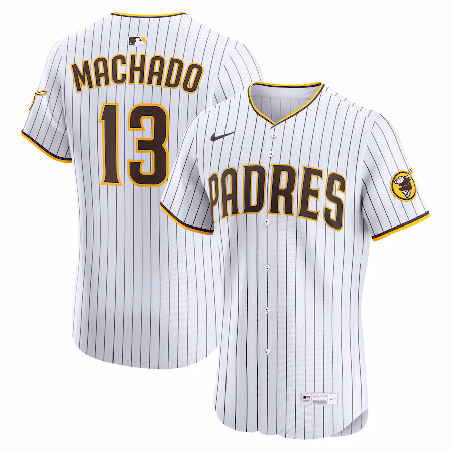 Men's San Diego Padres Manny Machado White Home Elite Player Jersey