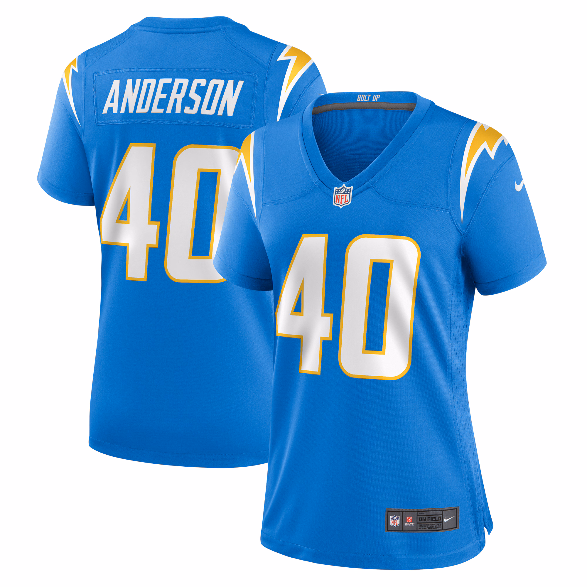 Stephen Anderson Los Angeles Chargers Women's  Game Jersey -  Powder Blue