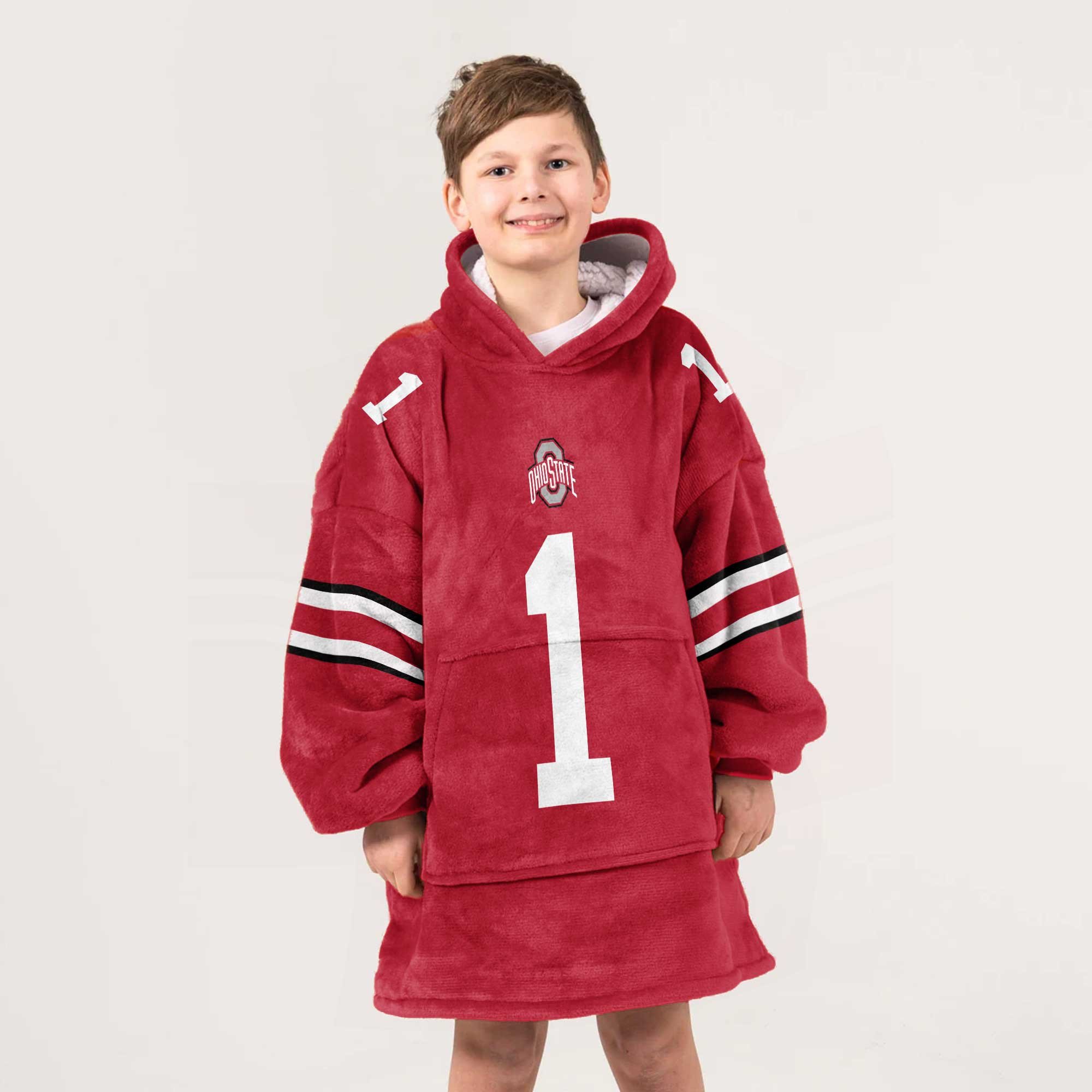 Adult 1 Ohio State Football Unisex Blanket Hoodie