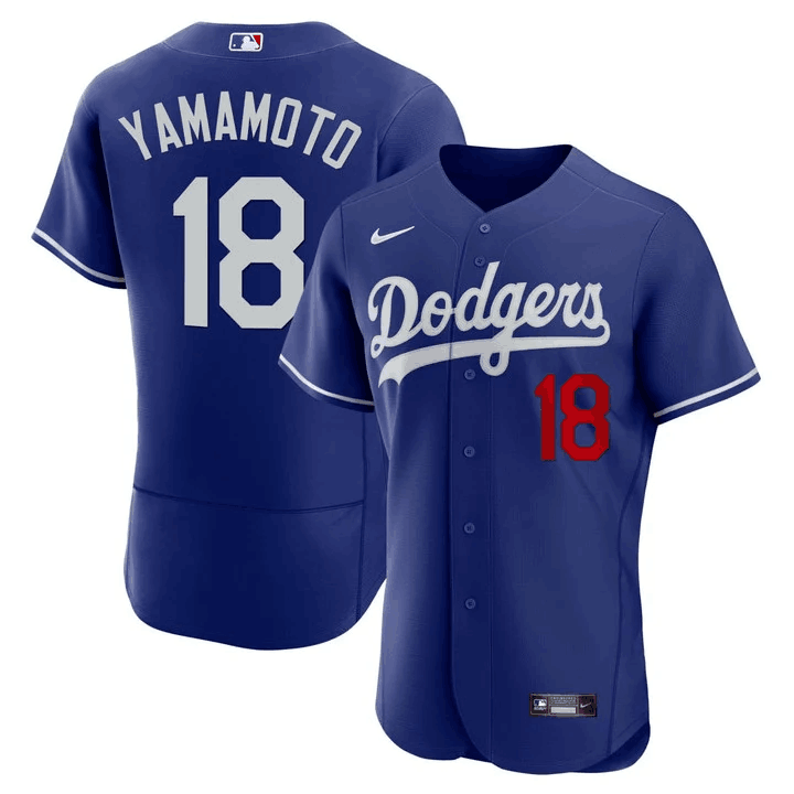 Men's Los Angeles Dodgers #18 Yoshinobu Yamamoto Flexbase  Royal Blue Jersey