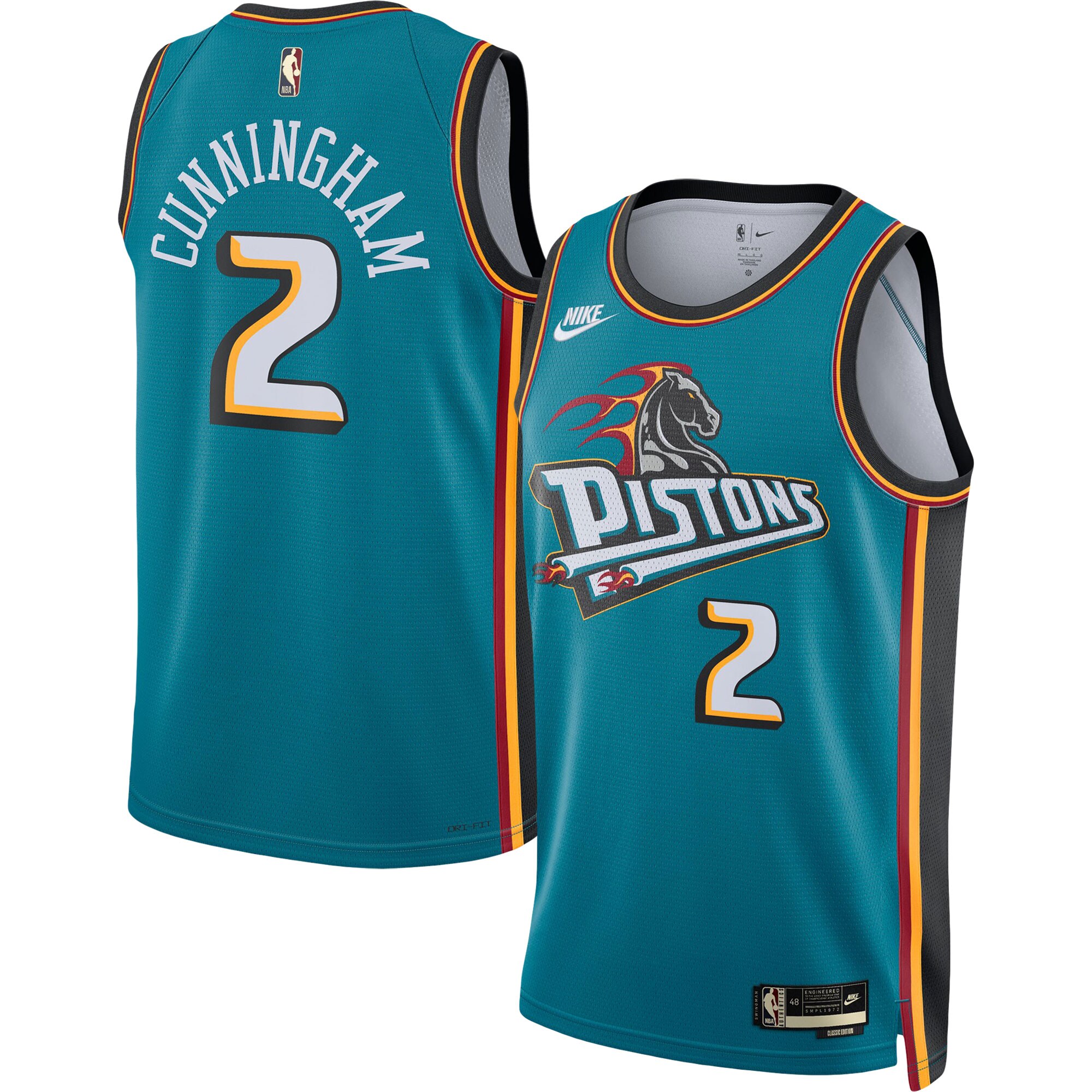Cade Cunningham Detroit Pistons Swingman Jersey - Classic Edition - Teal