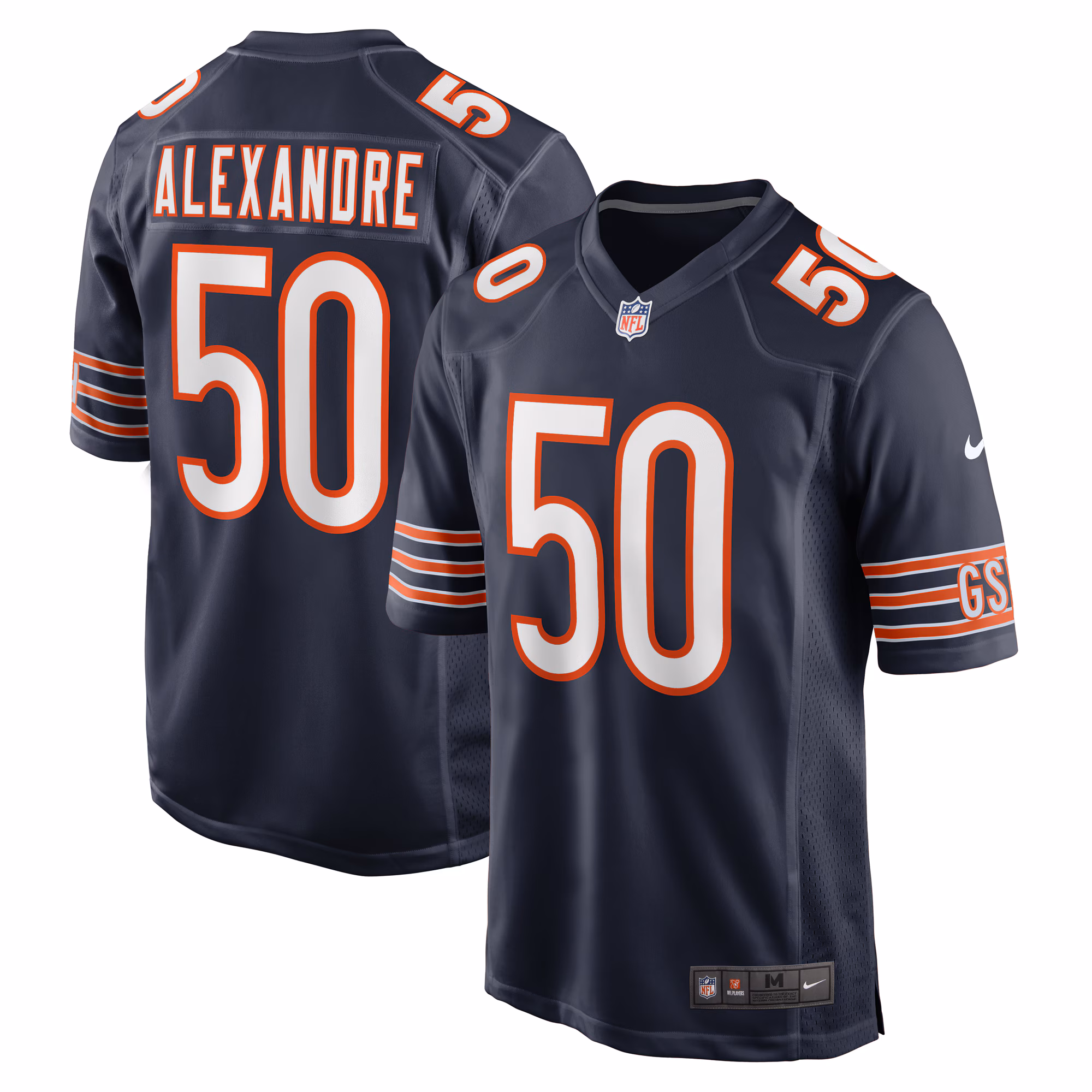 Deslin Alexandre Chicago Bears Team Game Jersey -  Navy