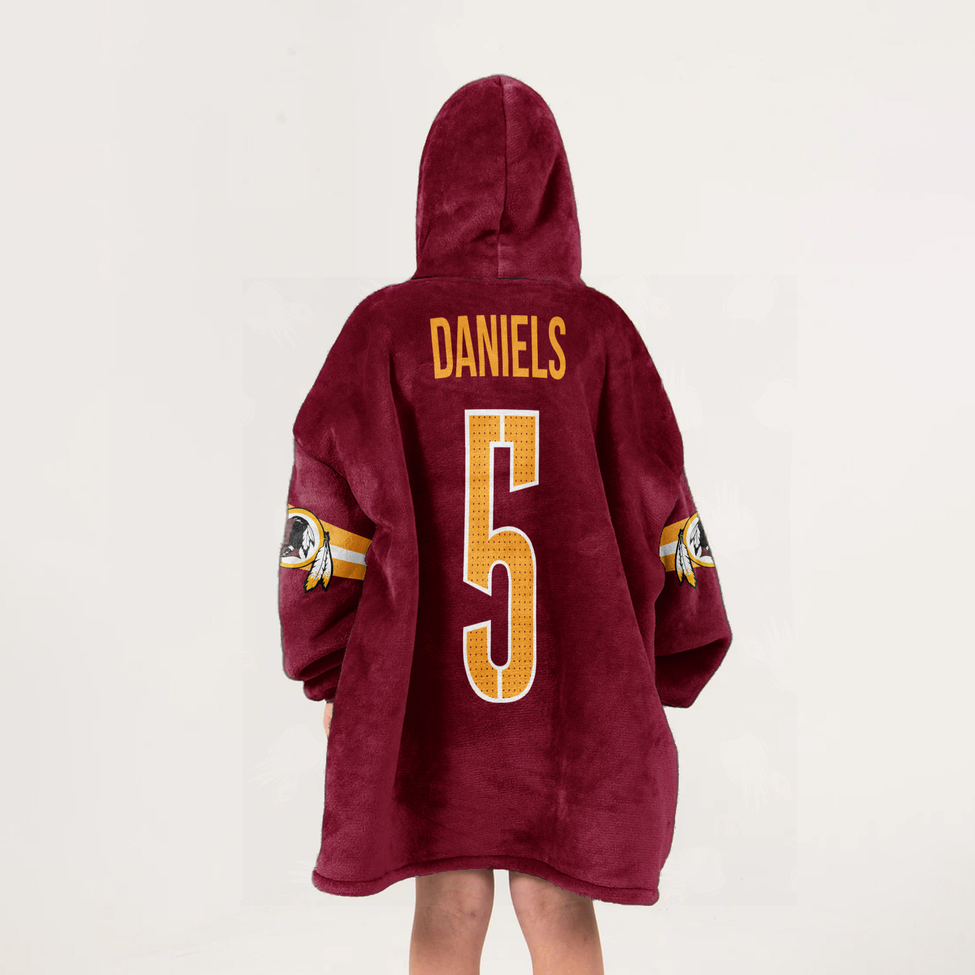 Adult 5 Washington Football Unisex Blanket Hoodie