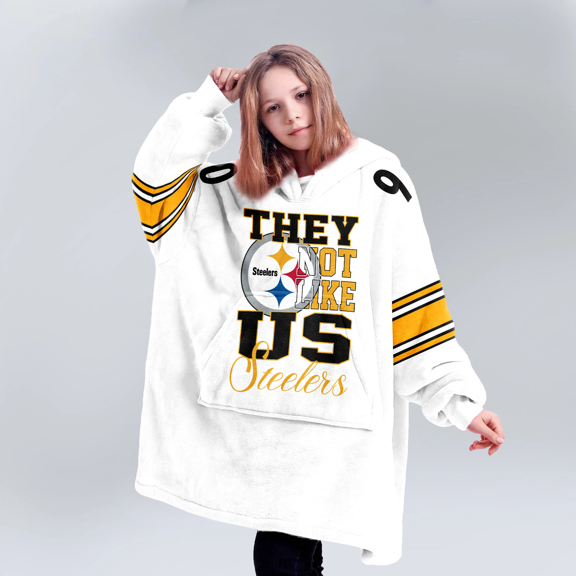 Adult They Not Like Us 90 Pittsburgh Football Unisex Blanket Hoodie