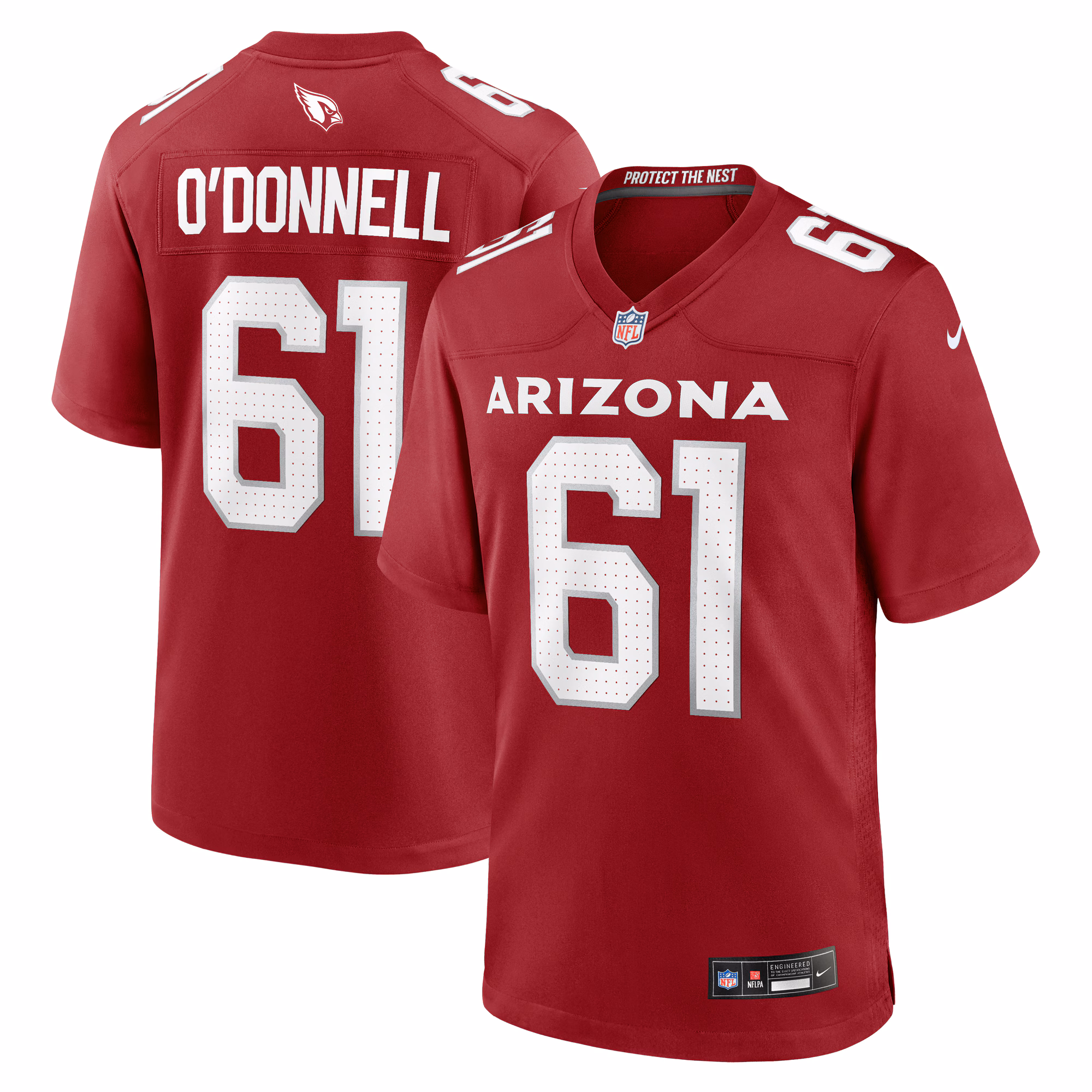 Carter O'Donnell Arizona Cardinals Team Game Jersey -  Cardinal