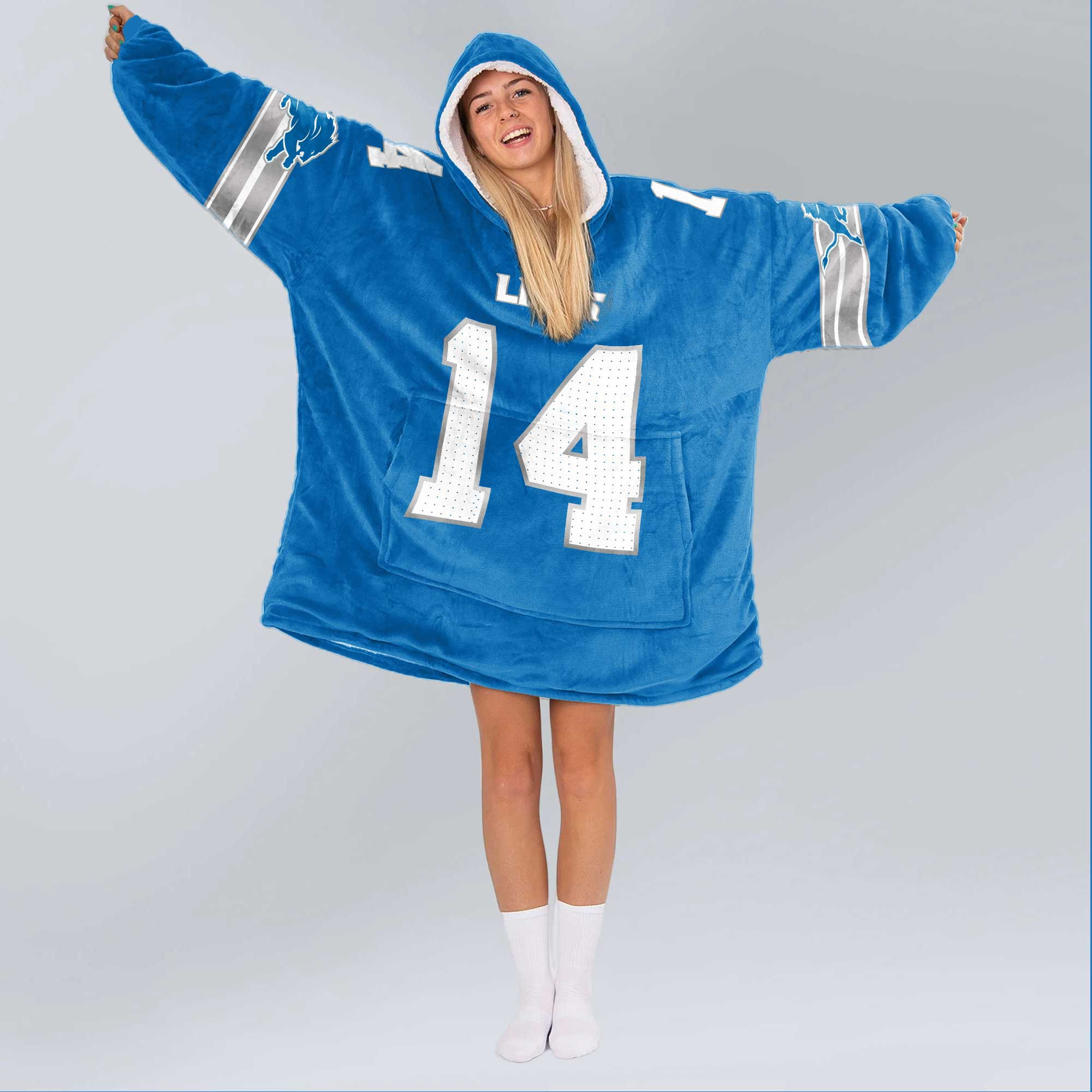 Adult St.B 14 Detroit Football Unisex Blanket Hoodie