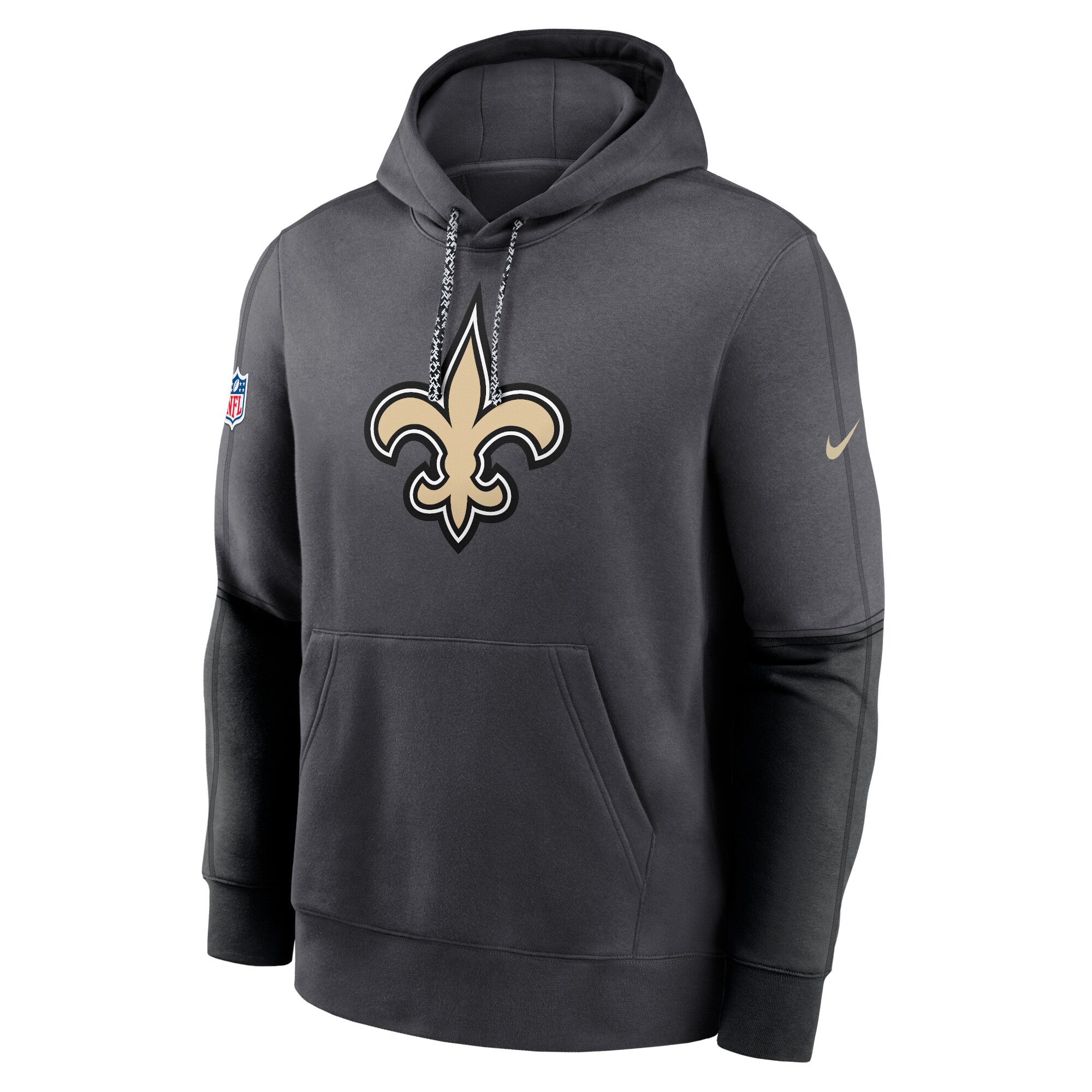 New Orleans Saints 2024 Sideline Club Pullover Hoodie - Black