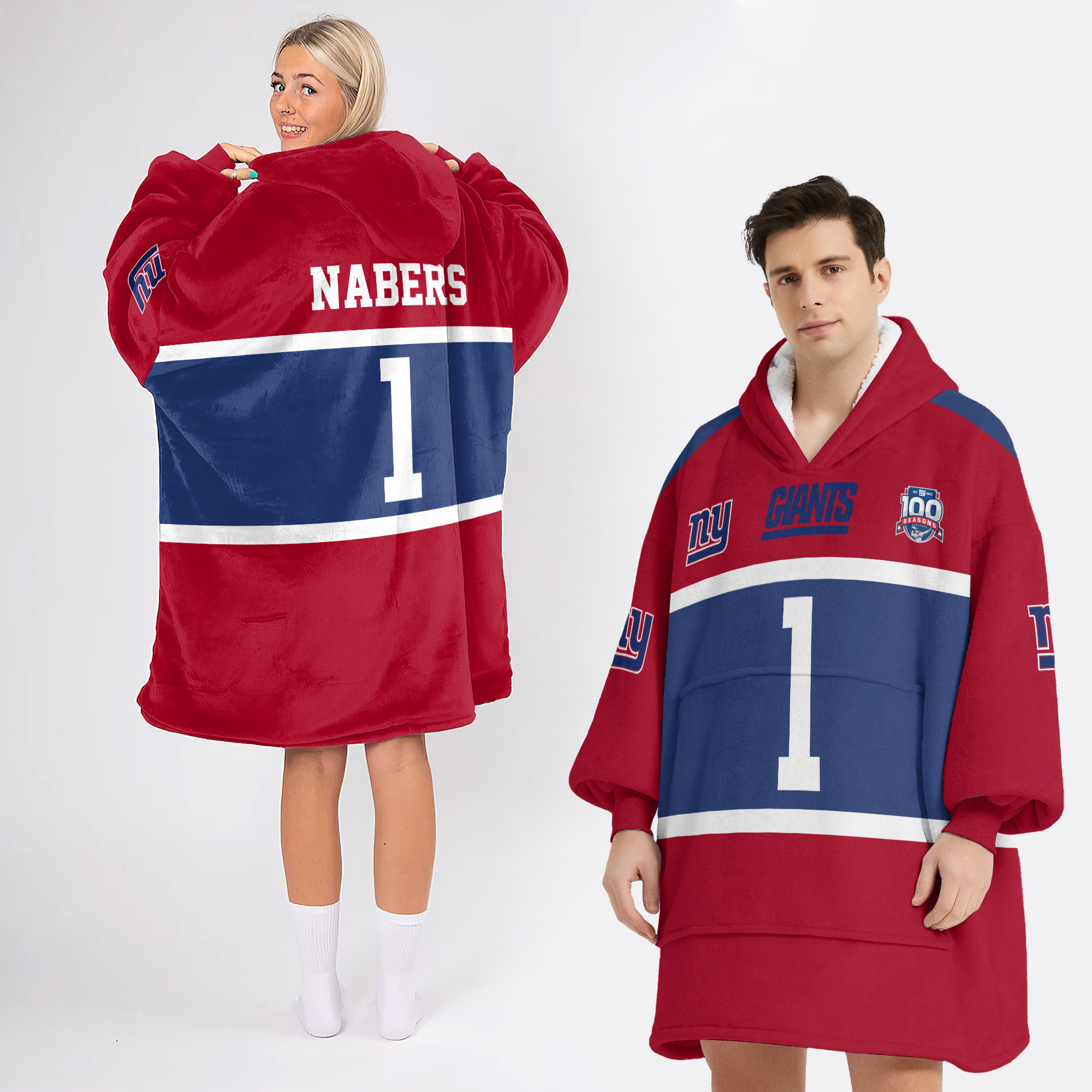 Adult M.N 1 New York G Football Unisex Blanket Hoodie