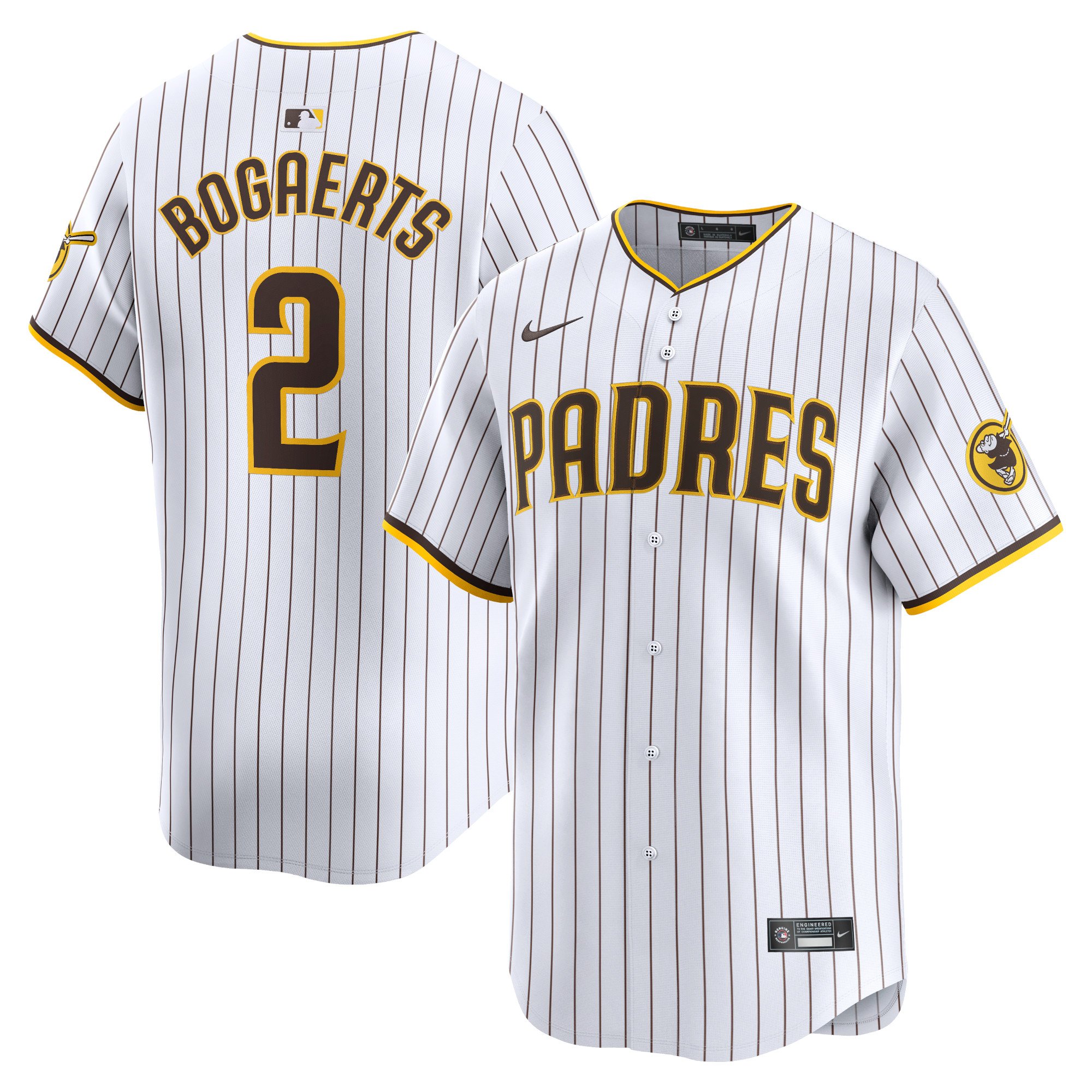 Men's San Diego Padres #2 Xander Bogaerts  White Home Limited Player Jersey