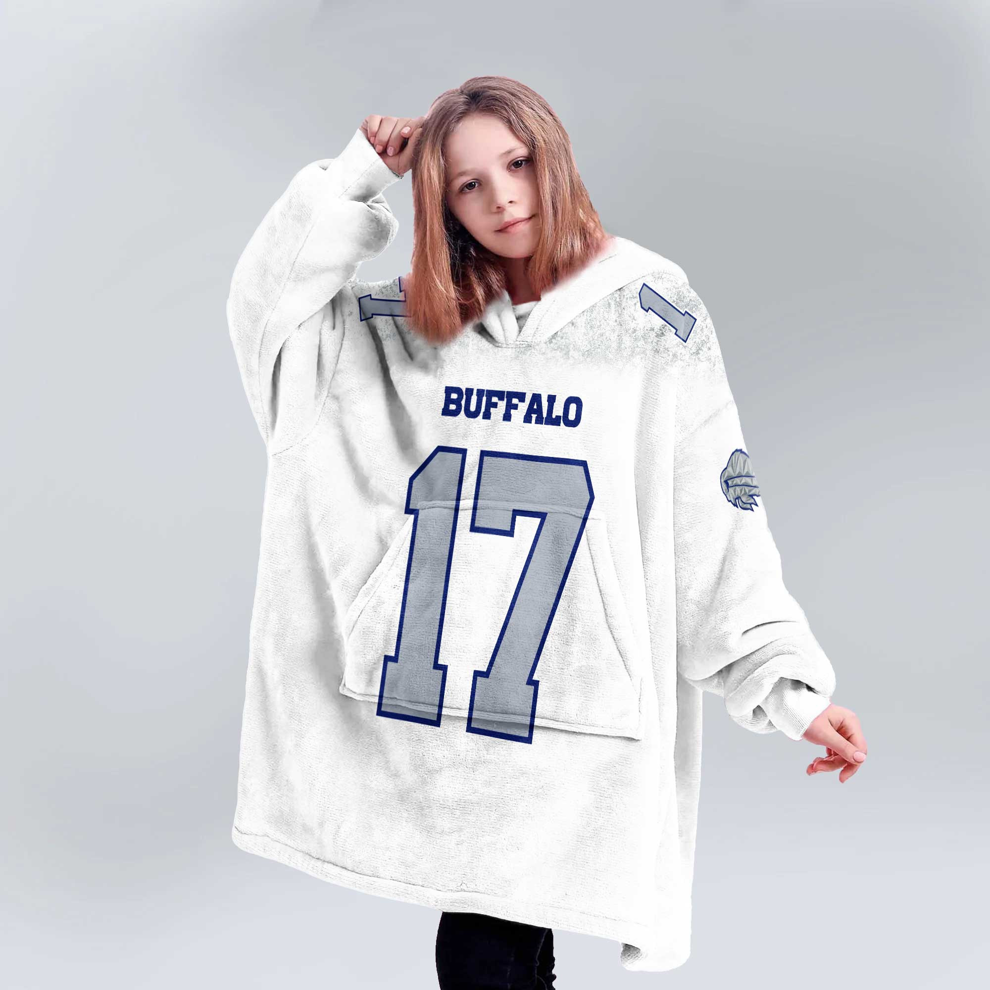Kid J.A 17 Buffalo Football Unisex Blanket Hoodie