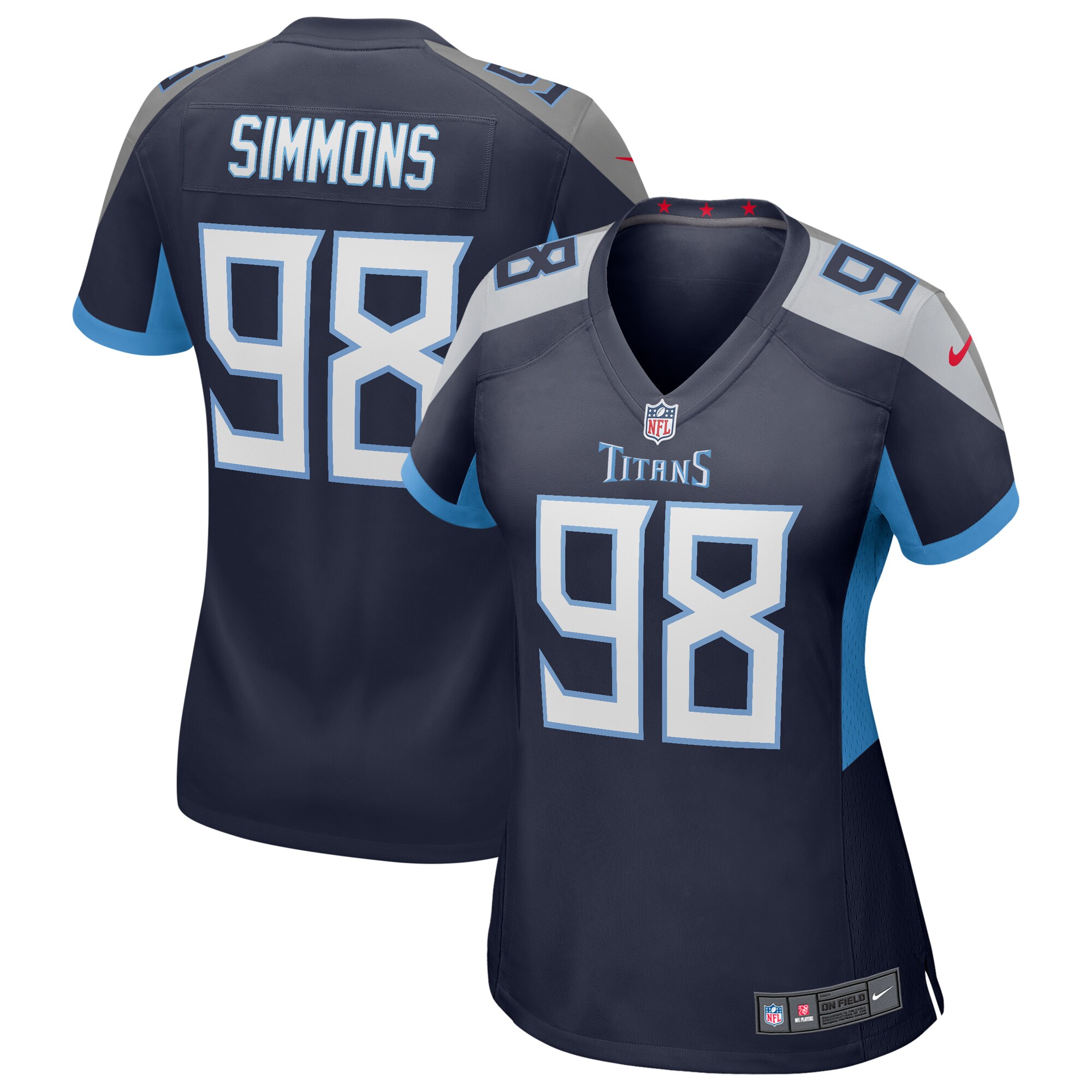 Jeffery Simmons Tennessee Titans  Women's Game Jersey - Navy