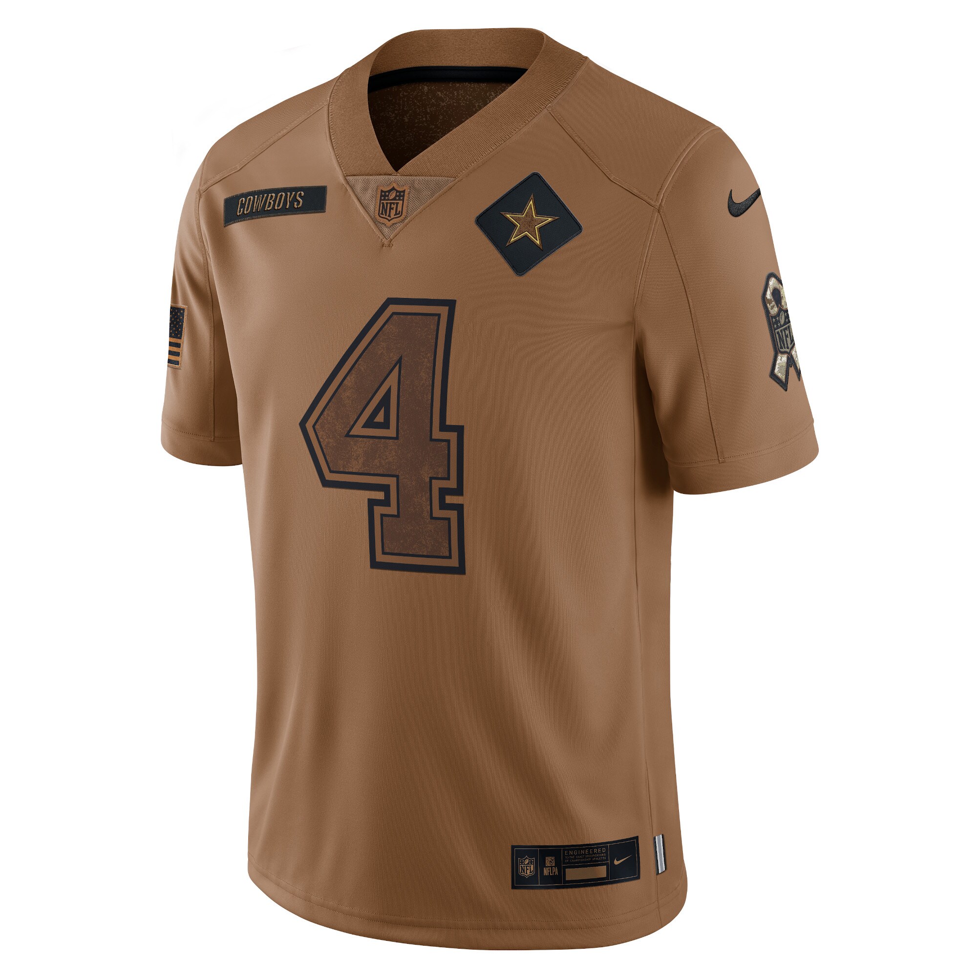 Dak Prescott Dallas Cowboys  2023 Salute To Service Limited Jersey - Brown