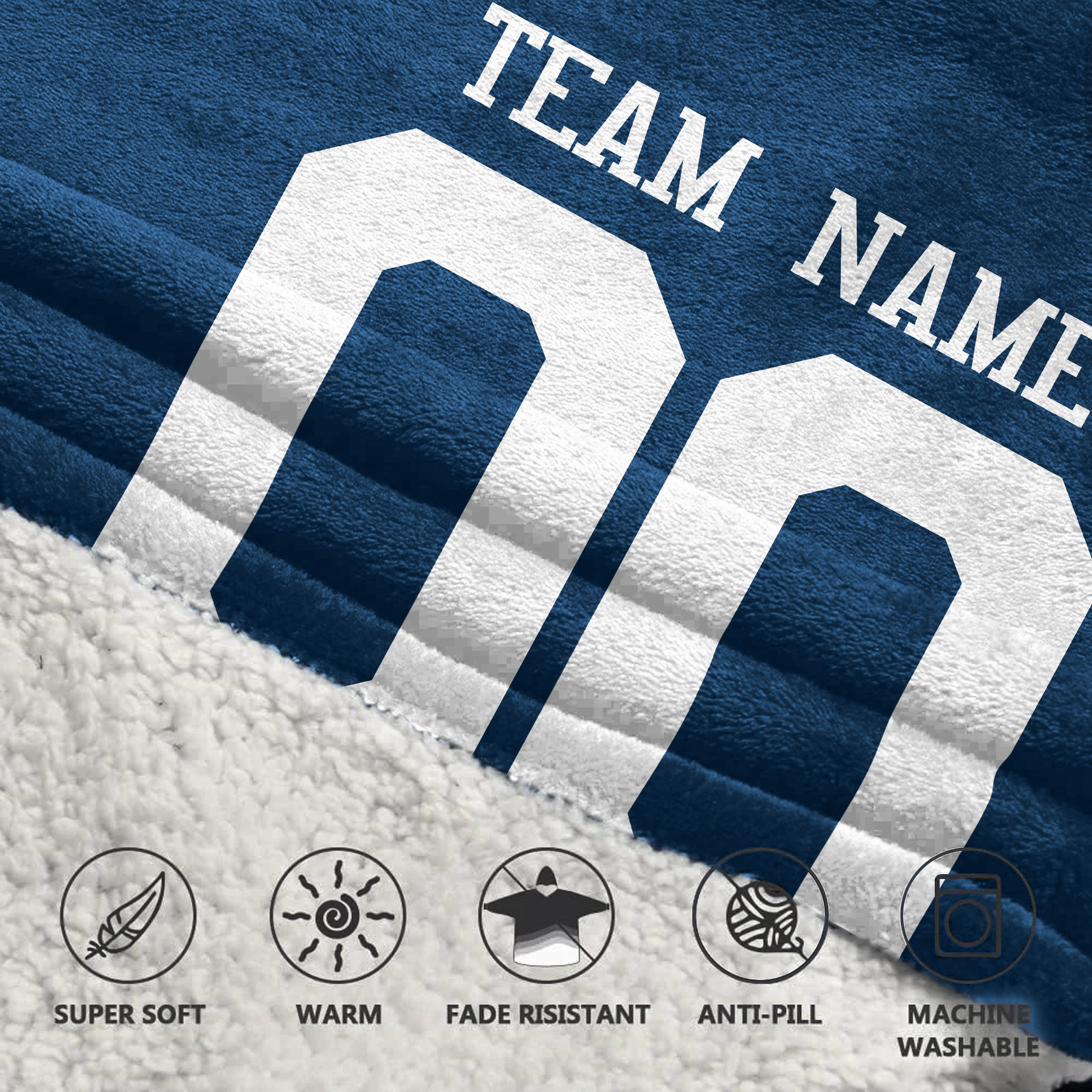 Adult Custom Blanket Hoodie Indianapolis Inspired Color