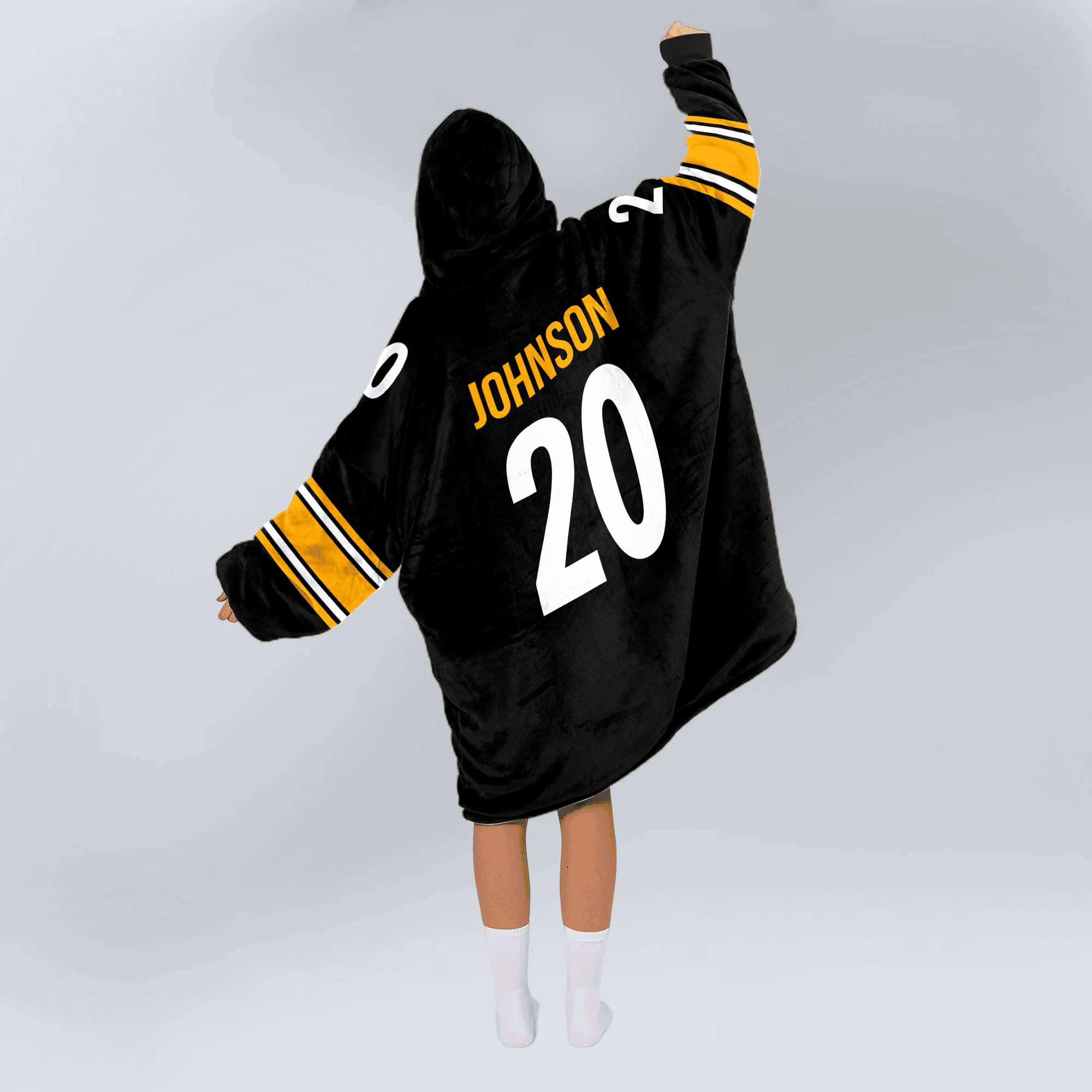 Adult 20 Pittsburgh Football Unisex Blanket Hoodie