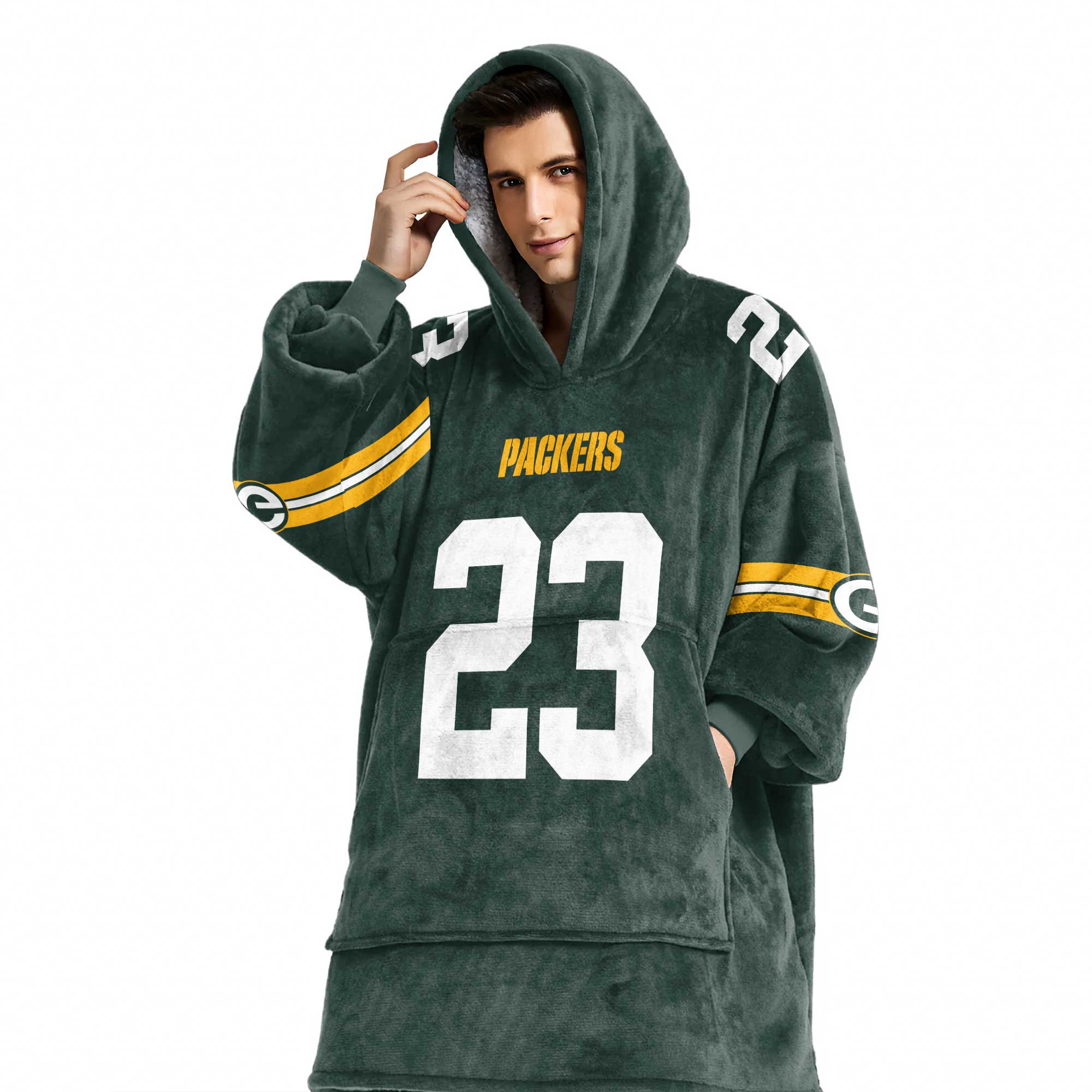 Adult 23 Green Bay Football Unisex Blanket Hoodie