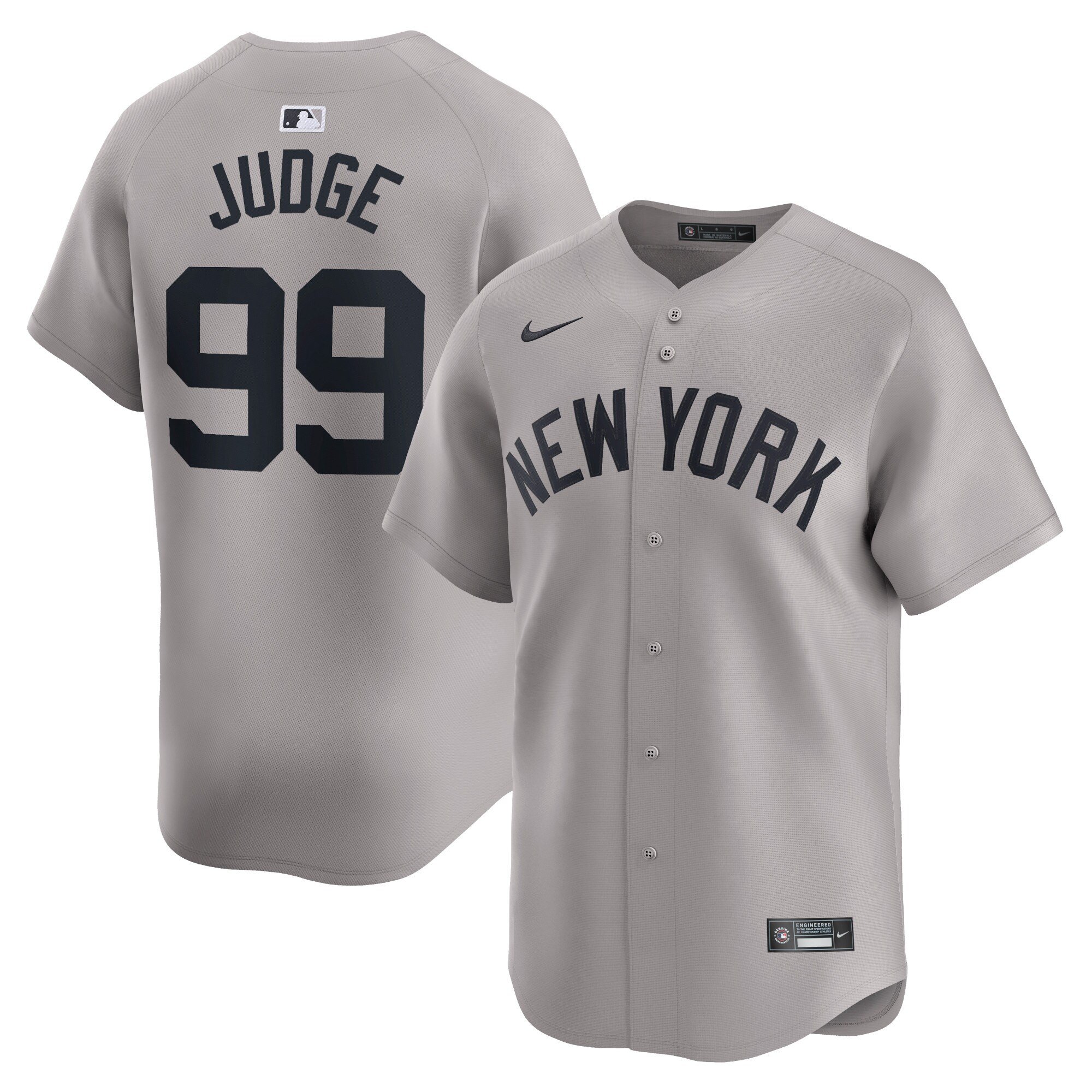 Men's New York Yankees #99 Aaron Judge  Gray Away Limited Player Jersey