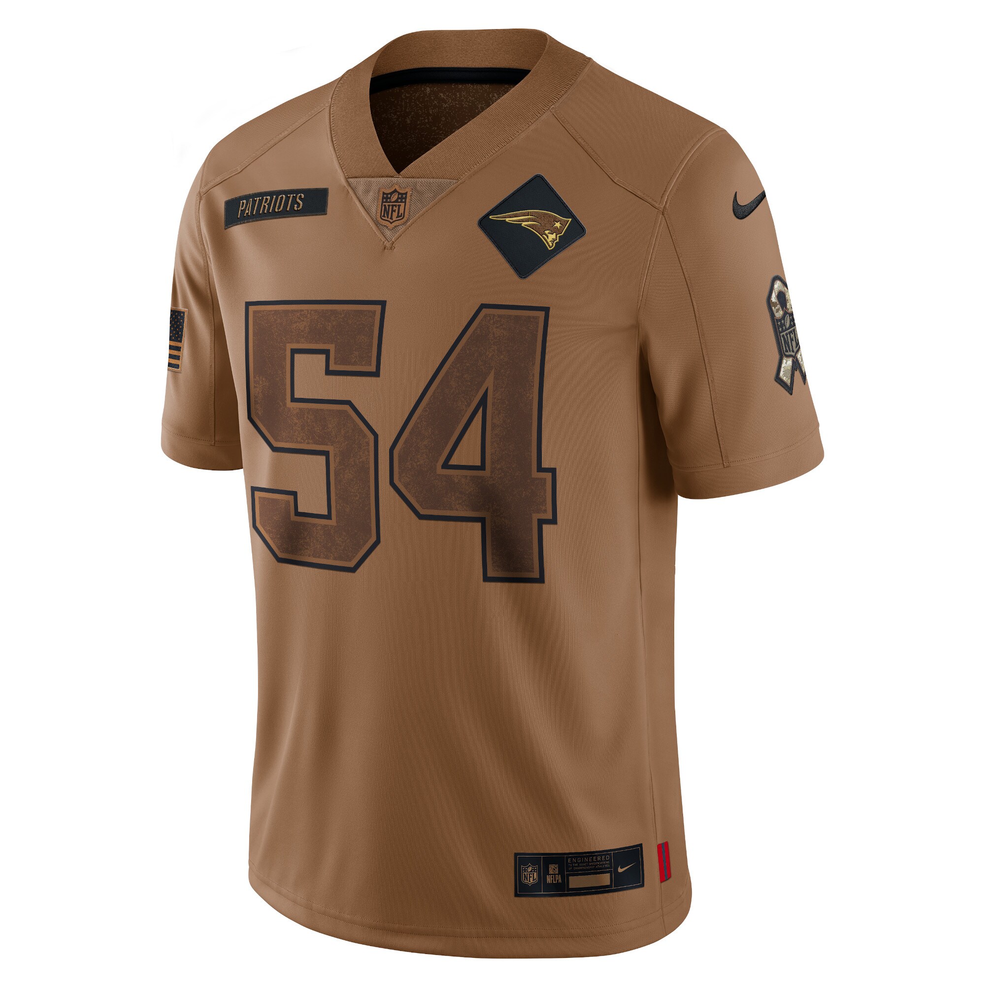 Tedy Bruschi New England Patriots  2023 Salute To Service Retired Player Limited Jersey - Brown