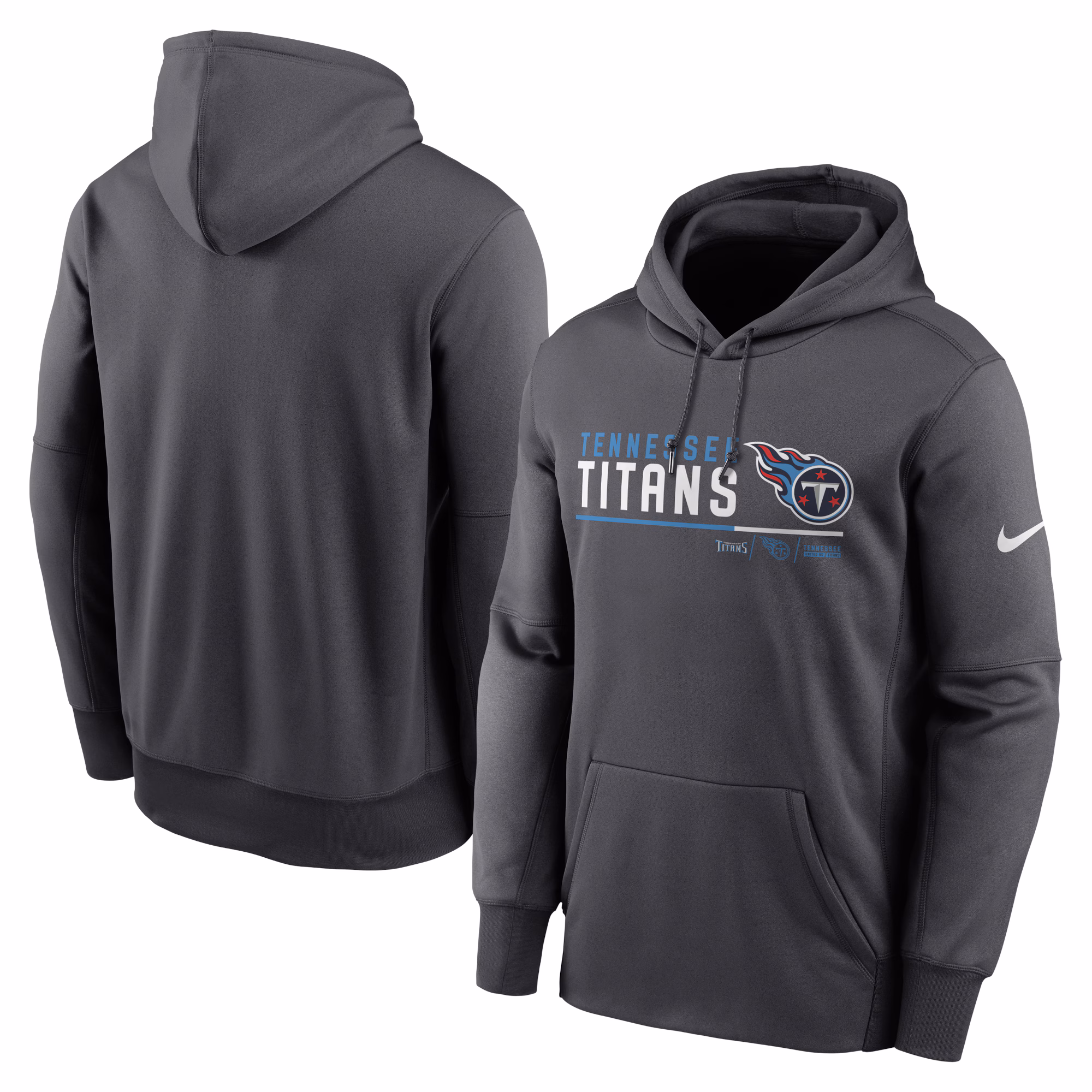 Tennessee Titans Prime Logo Name Split Pullover Hoodie - Anthracite