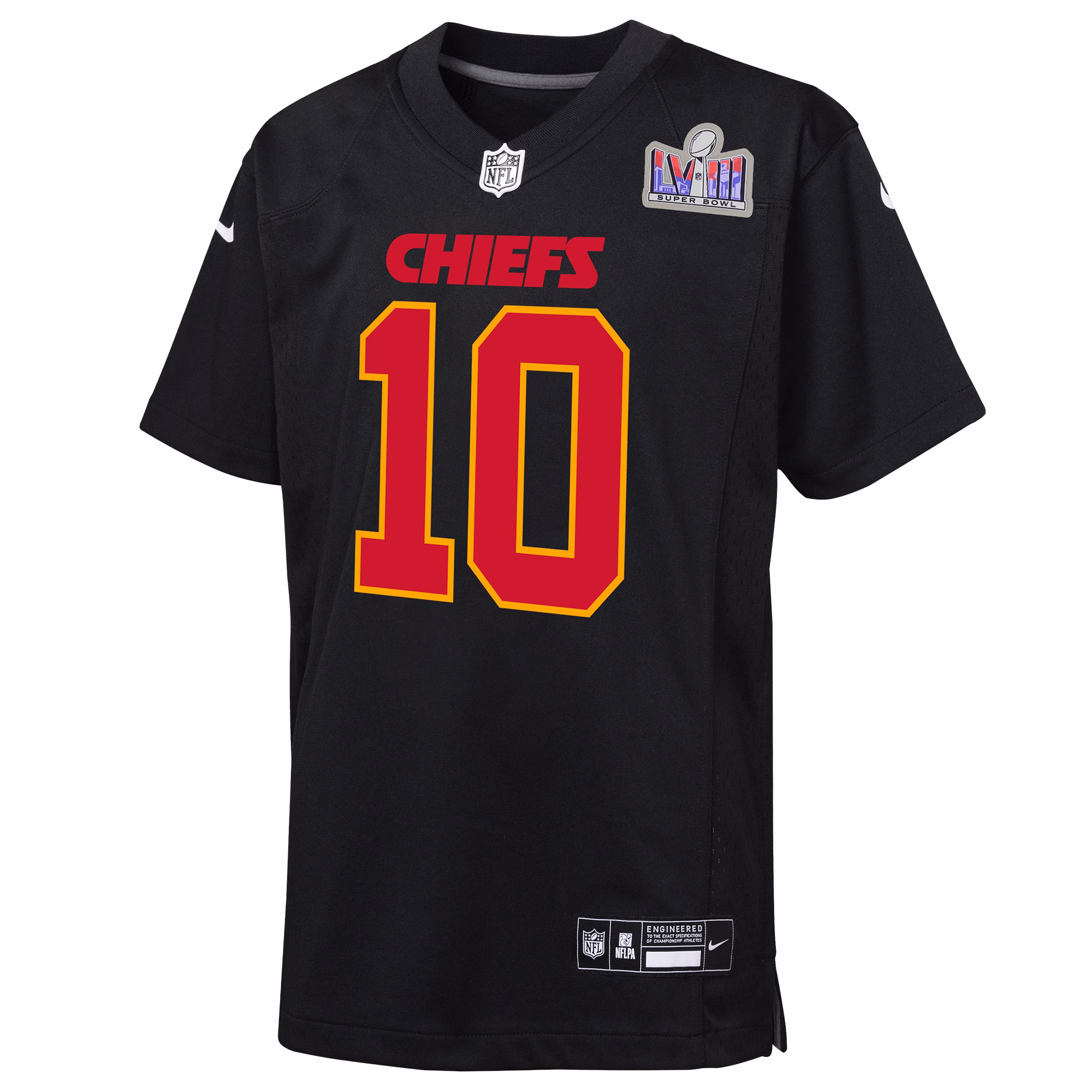 Isiah Pacheco Kansas City Chiefs  Youth 2023 Super Bowl LVIII Patch Carbon Fashion Game Jersey - Black