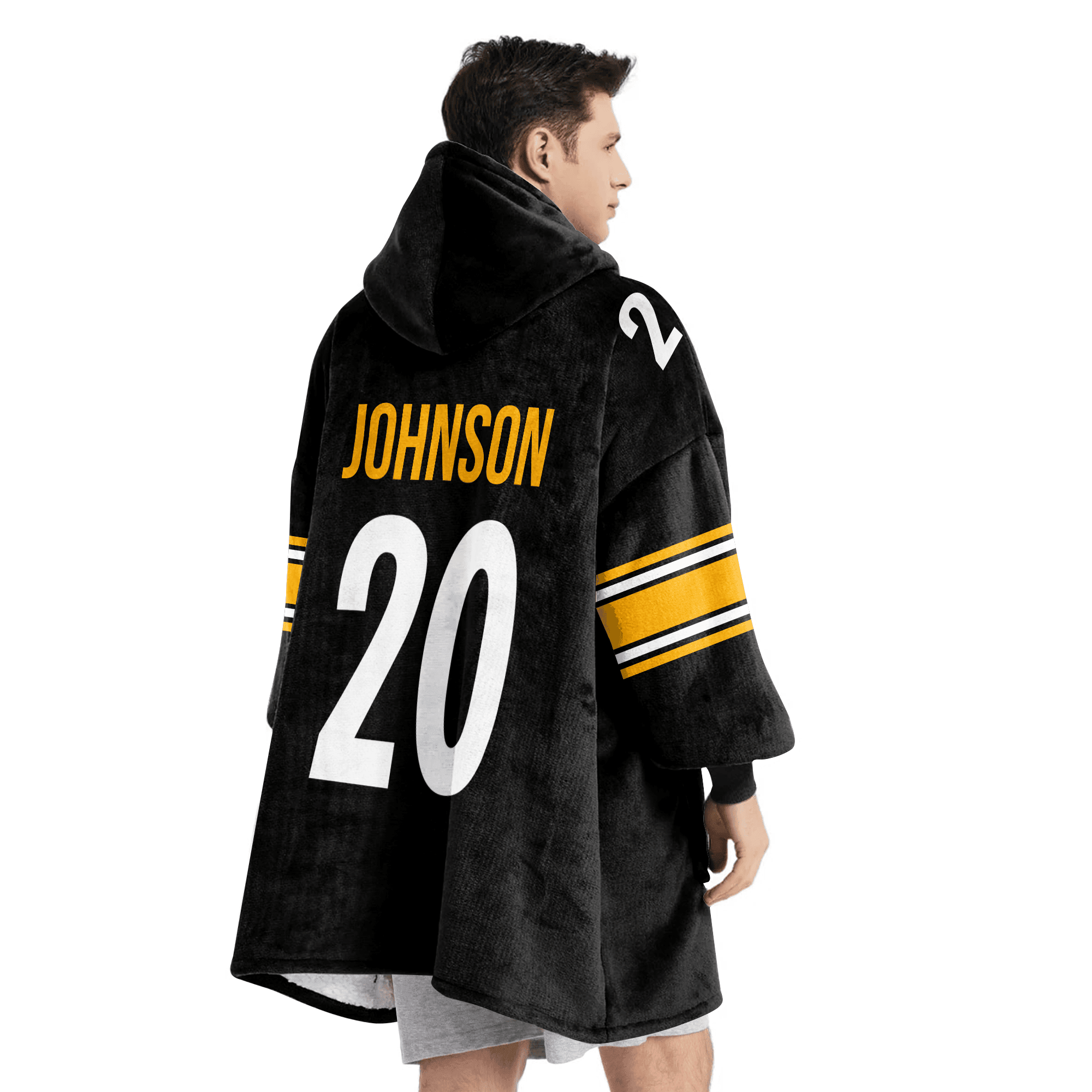 Adult 20 Pittsburgh Football Unisex Blanket Hoodie