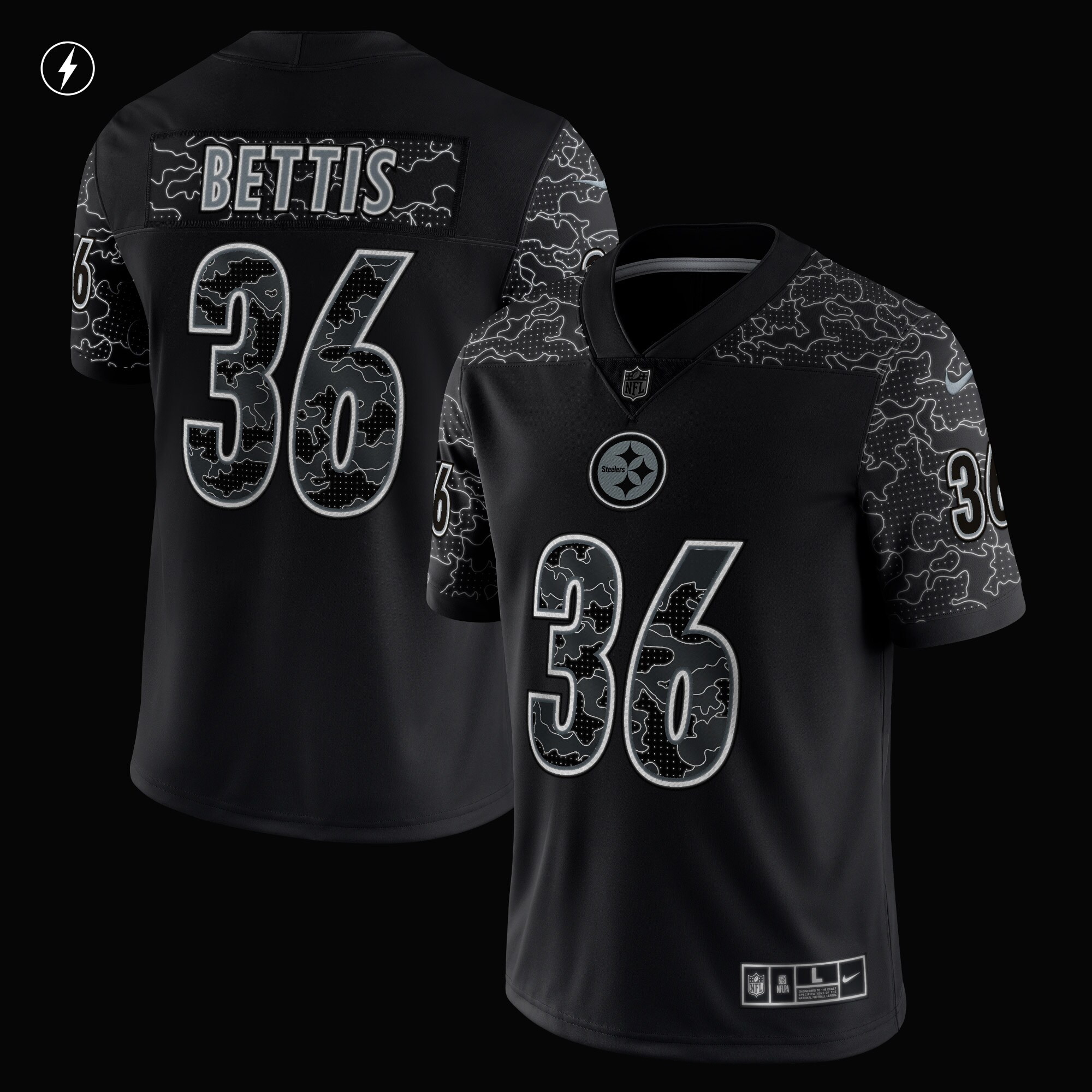 Jerome Bettis Pittsburgh Steelers Retired Player RFLCTV Limited Jersey - Black