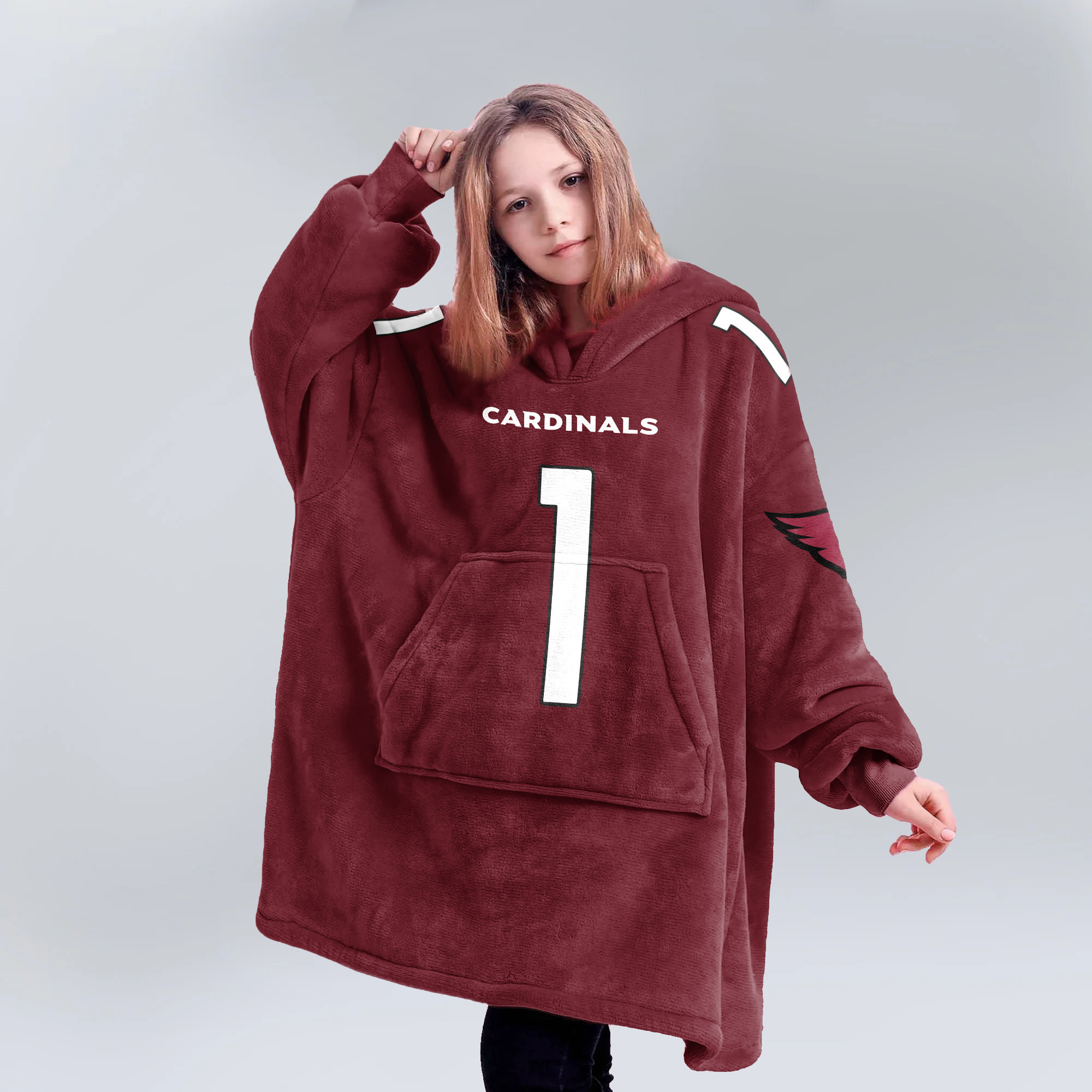 Adult 1 Arizona Cardinals Football Unisex Blanket Hoodie