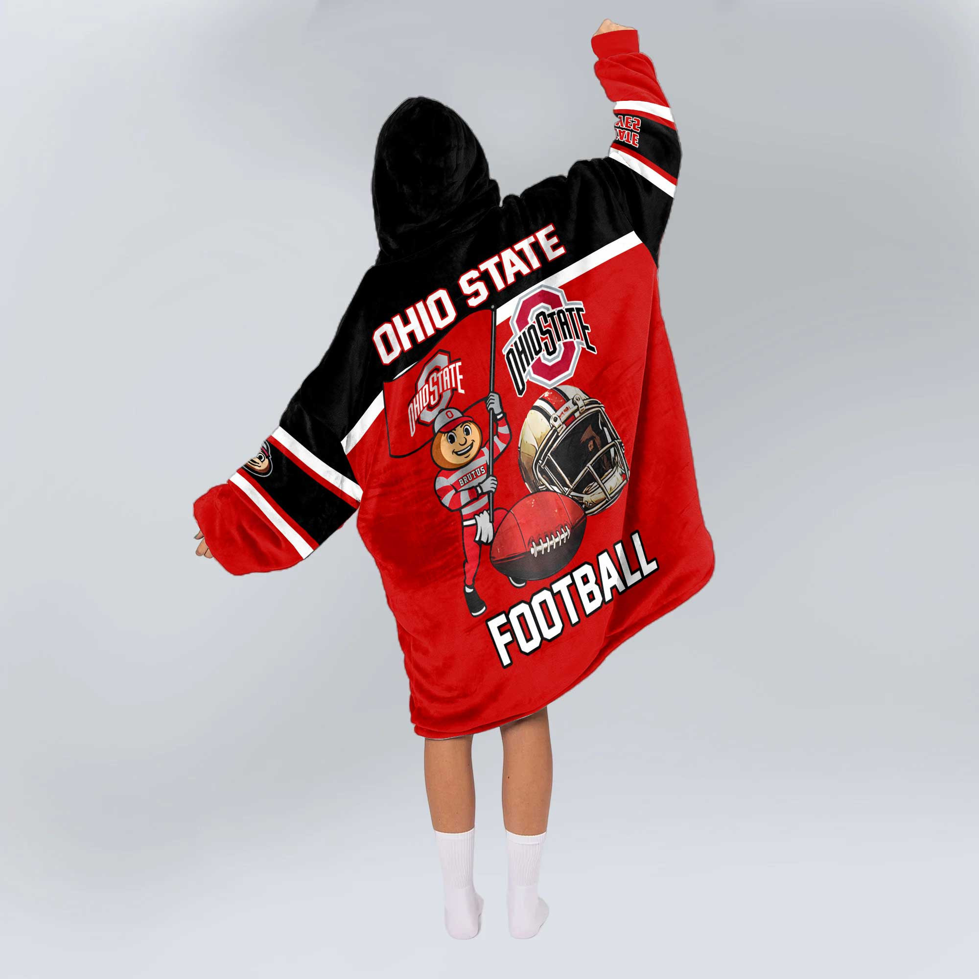 Adult Ohio State Football Unisex Blanket Hoodie