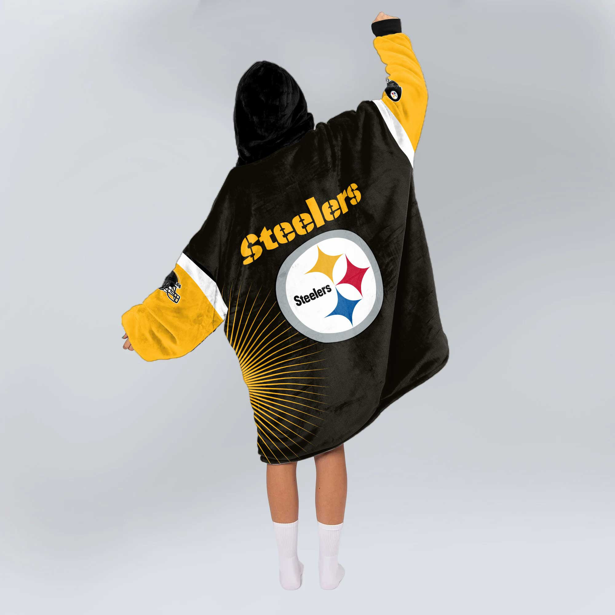 Adult S.D Pittsburgh Football Unisex Blanket Hoodie