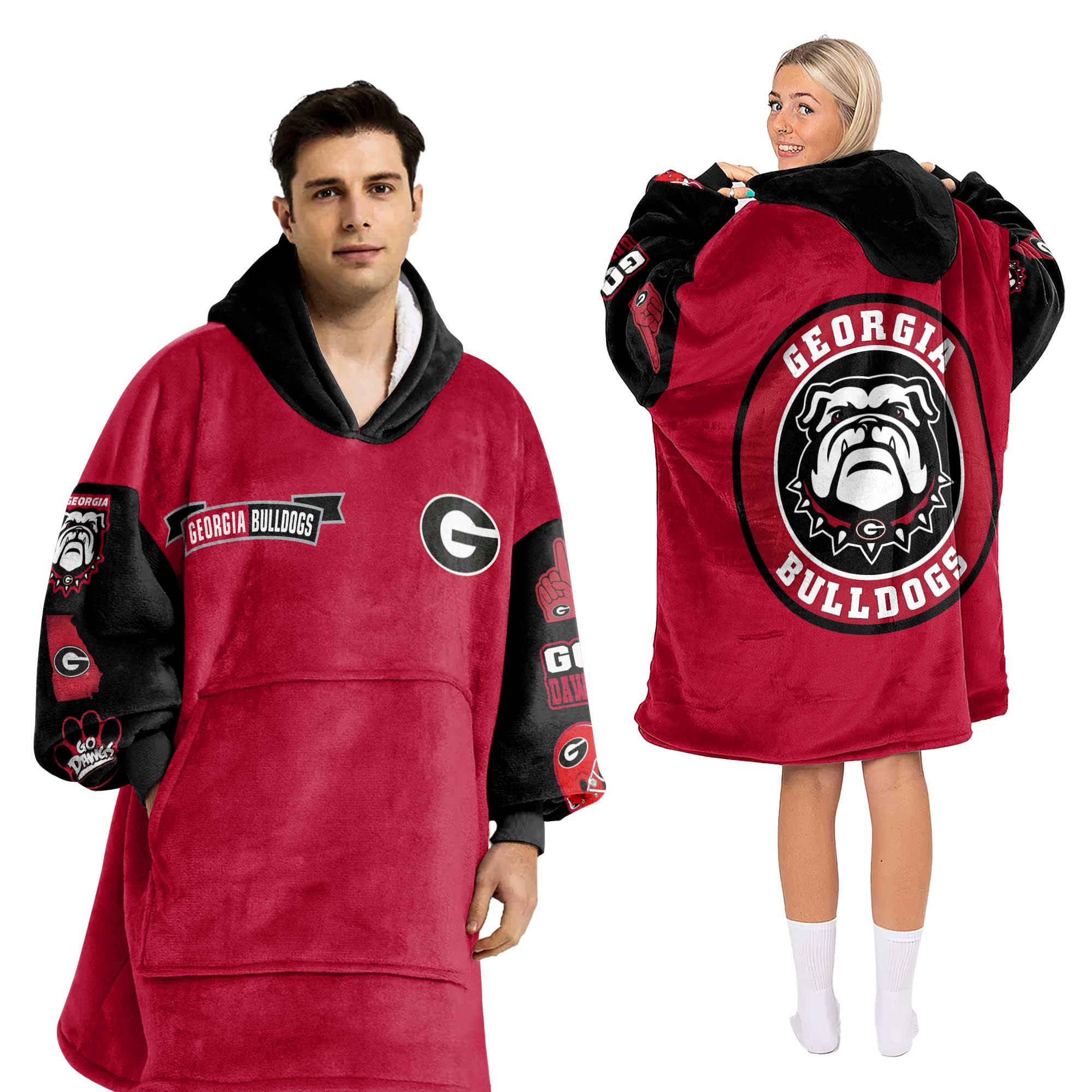 Adult Georgia Football Unisex Blanket Hoodie