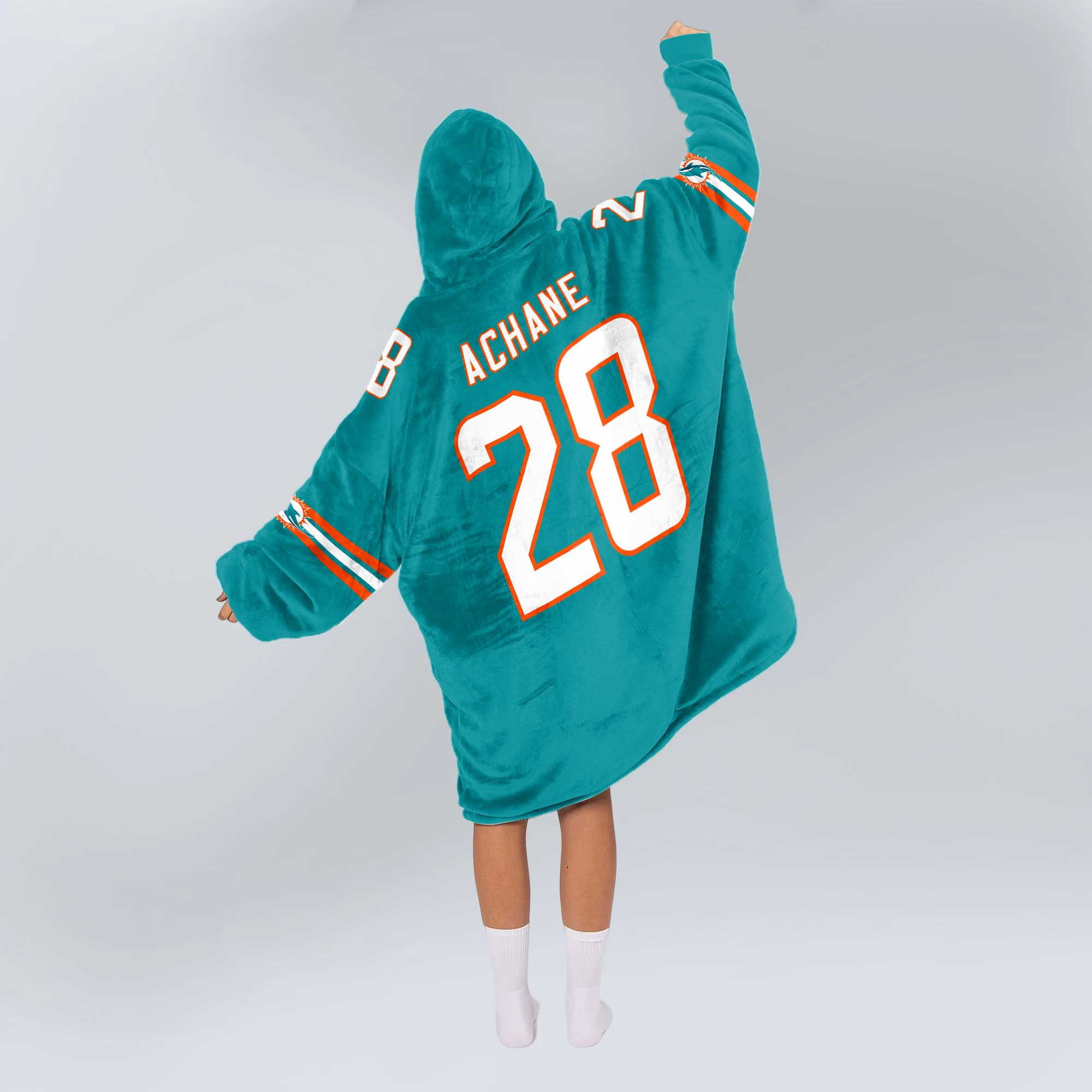Adult 28 Miami Football Unisex Blanket Hoodie