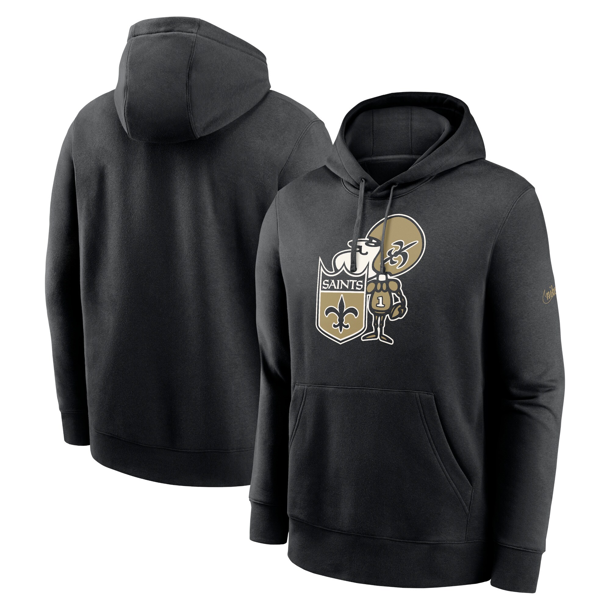 New Orleans Saints Rewind Club Pullover Hoodie - Black
