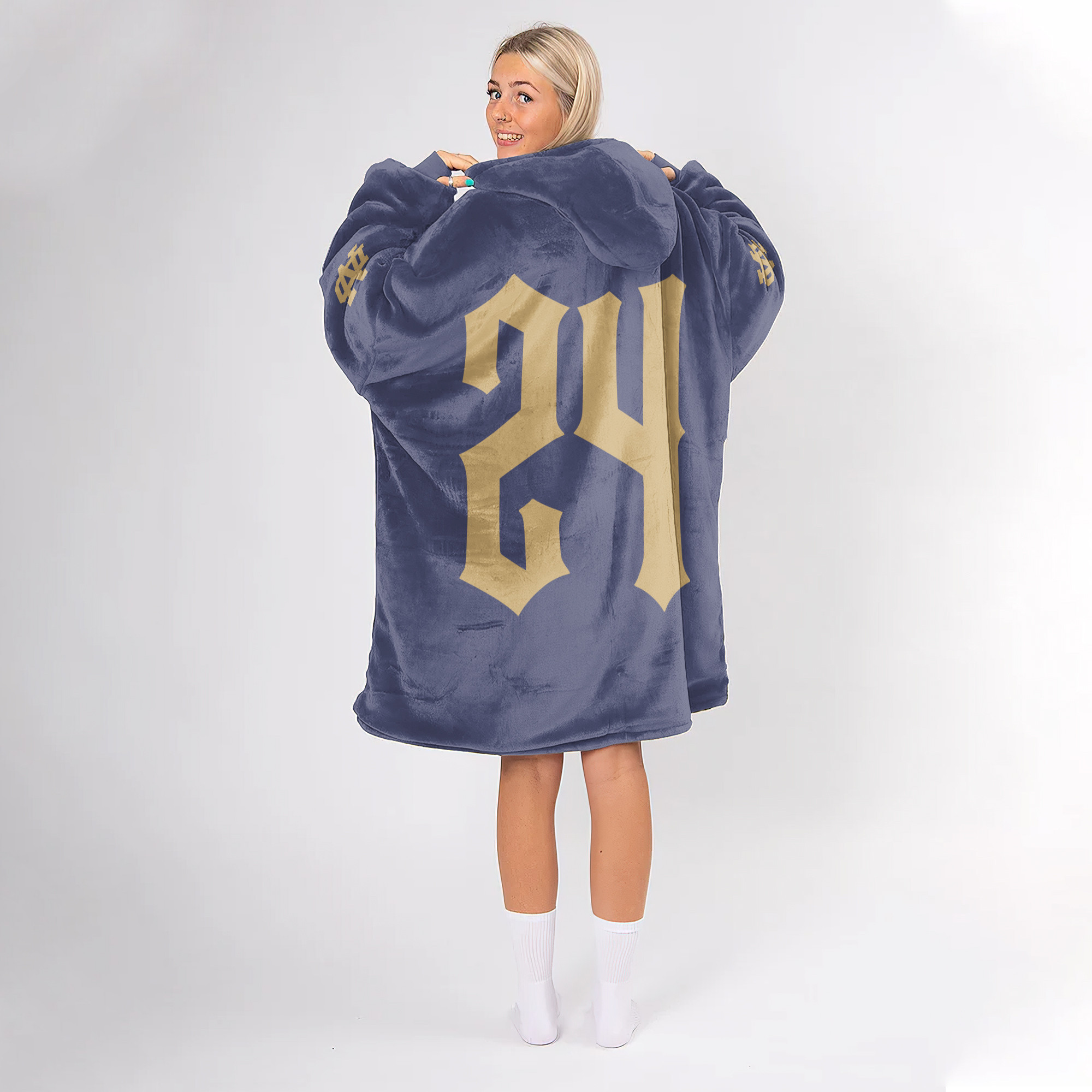 Adult Notre Dame Football Unisex Blanket Hoodie