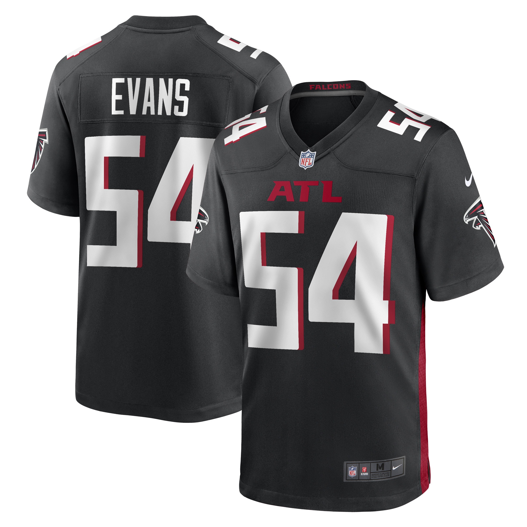 Rashaan Evans Atlanta Falcons  Game Player Jersey - Black