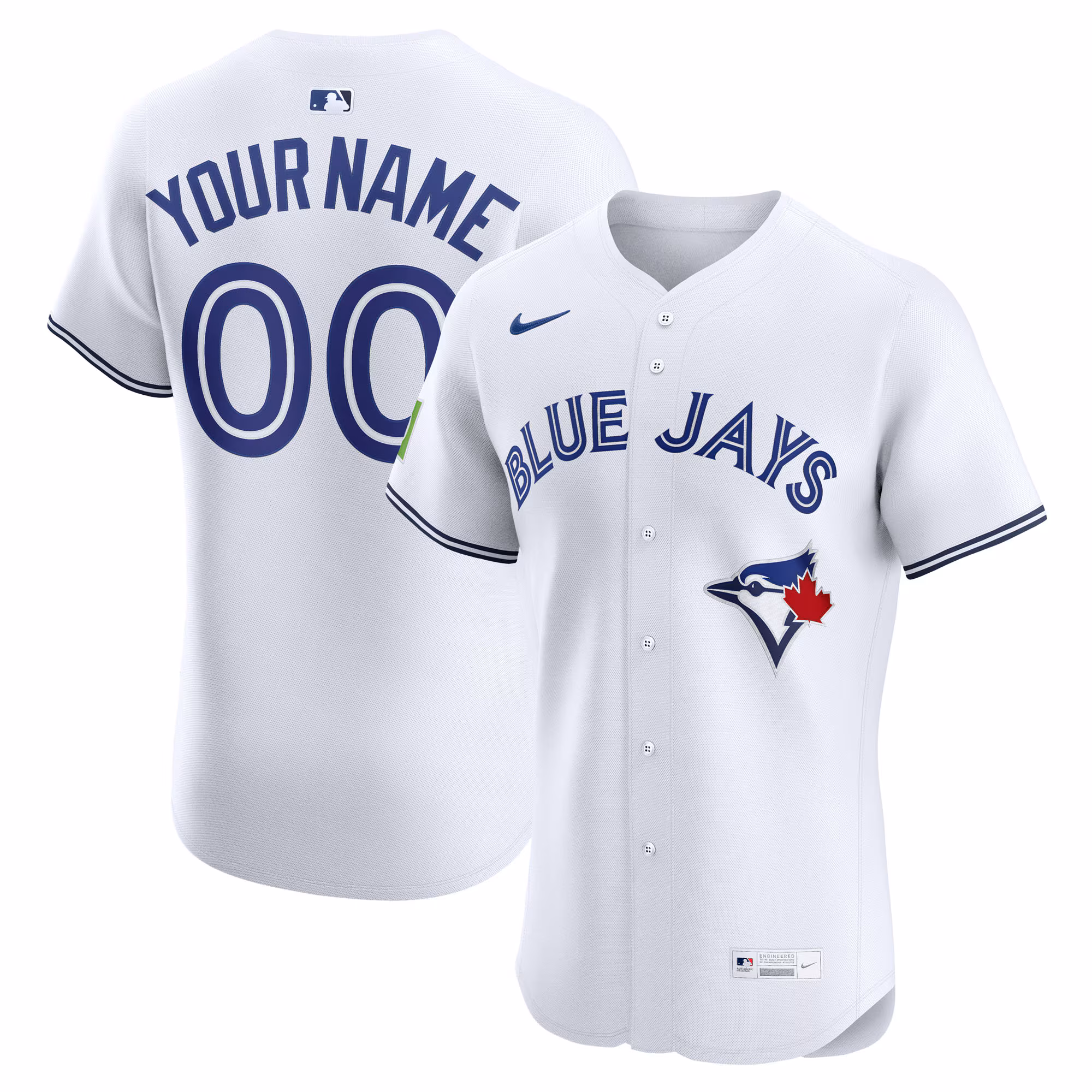 Toronto Blue Jays Home Elite Sponsor Patch Custom Jersey - White