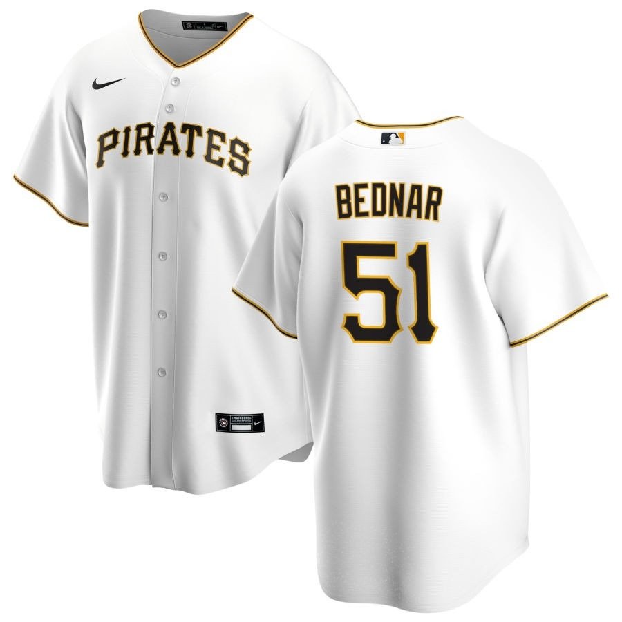 Men's #51 David Bednar Pittsburgh Pirates  Home White Jersey