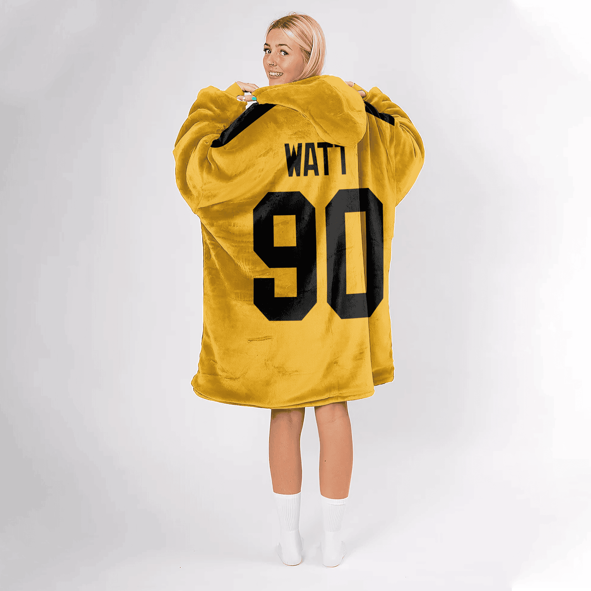 Adult 90 Pittsburgh Football Unisex Blanket Hoodie
