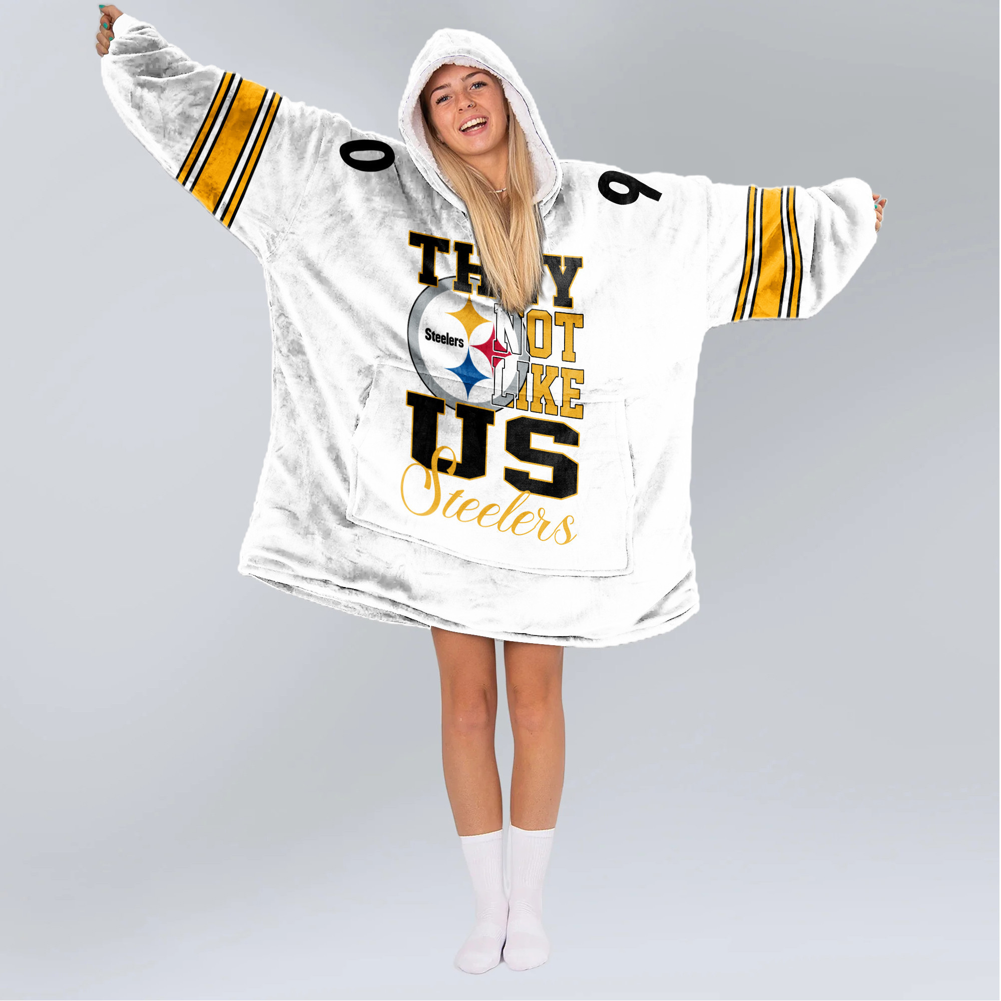 Adult They Not Like Us 90 Pittsburgh Football Unisex Blanket Hoodie