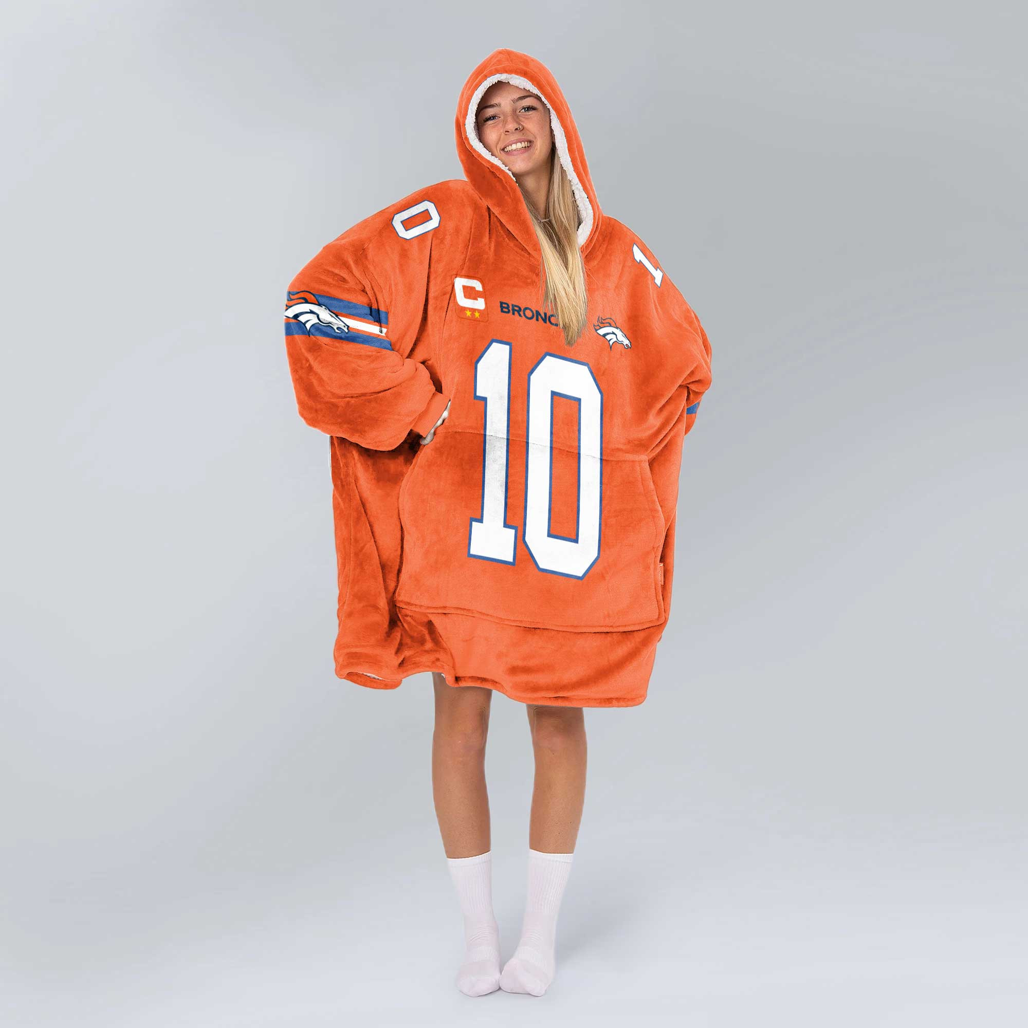Adult B.N 10 Captain Denver Football Unisex Blanket Hoodie