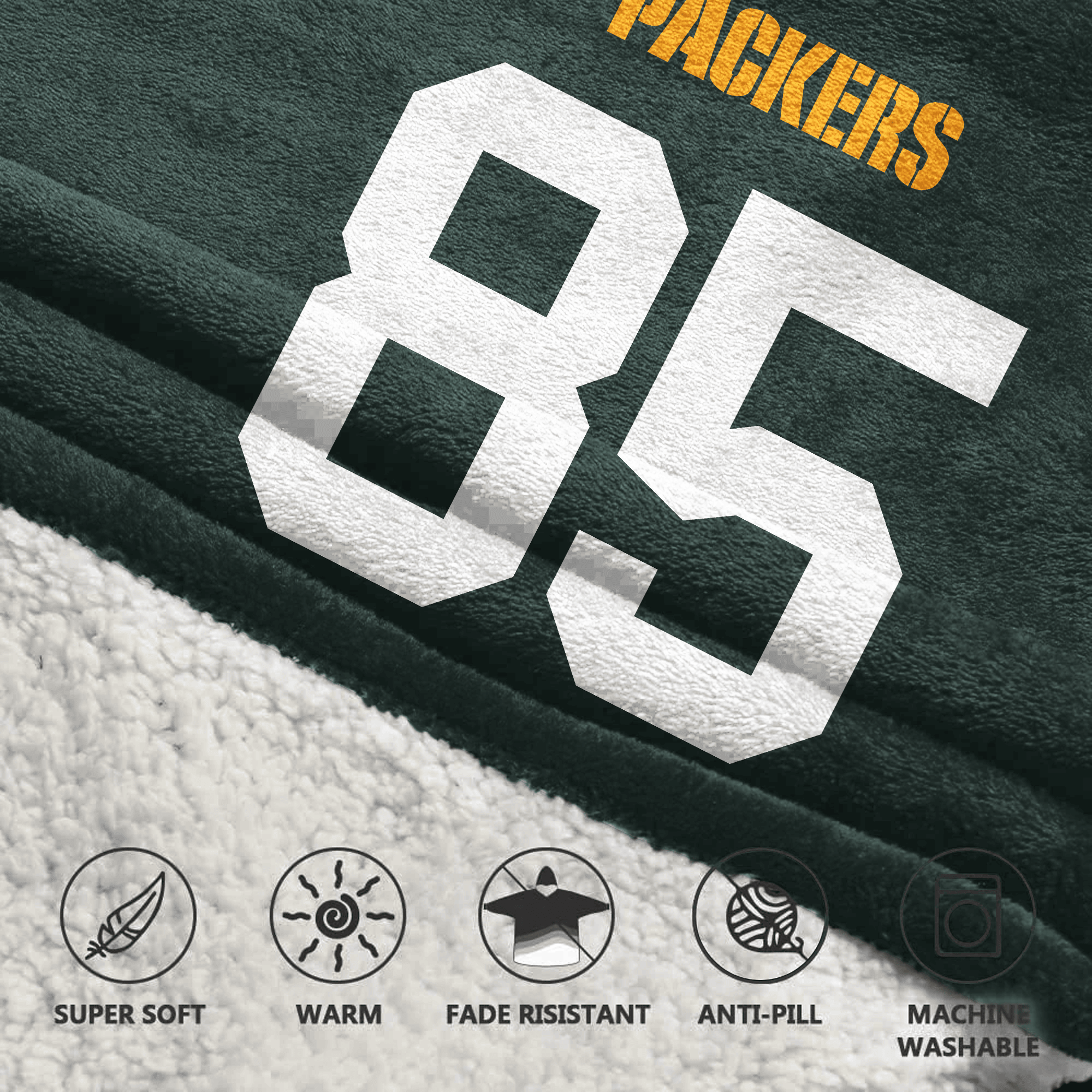 Kid T.K 85 Green Bay Football Unisex Blanket Hoodie