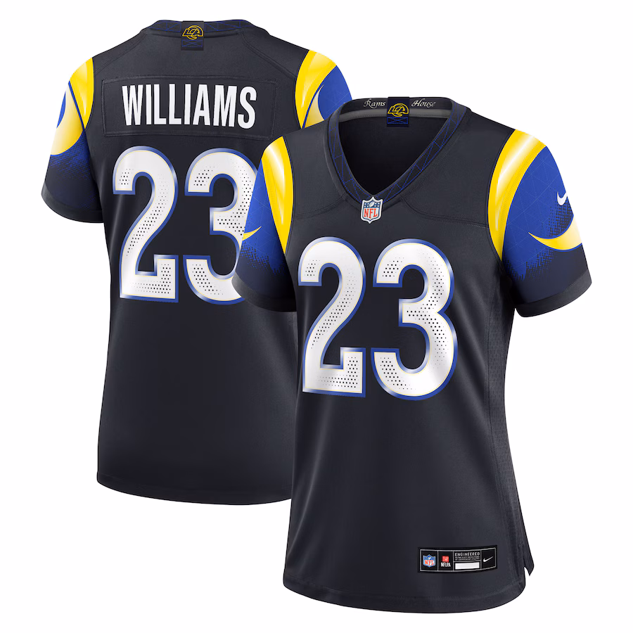 Kyren Williams #23 Los Angeles Rams Women's 2025 Rivalries Collection Game Jersey - Midnight Blue