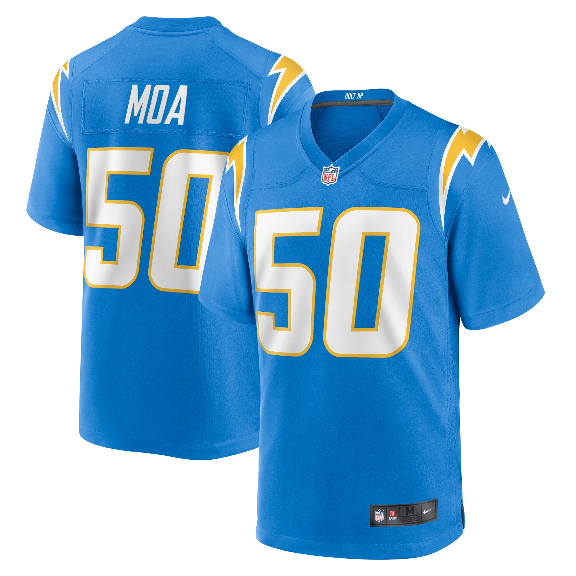 David Moa Los Angeles Chargers  Home Game Player Jersey - Powder Blue