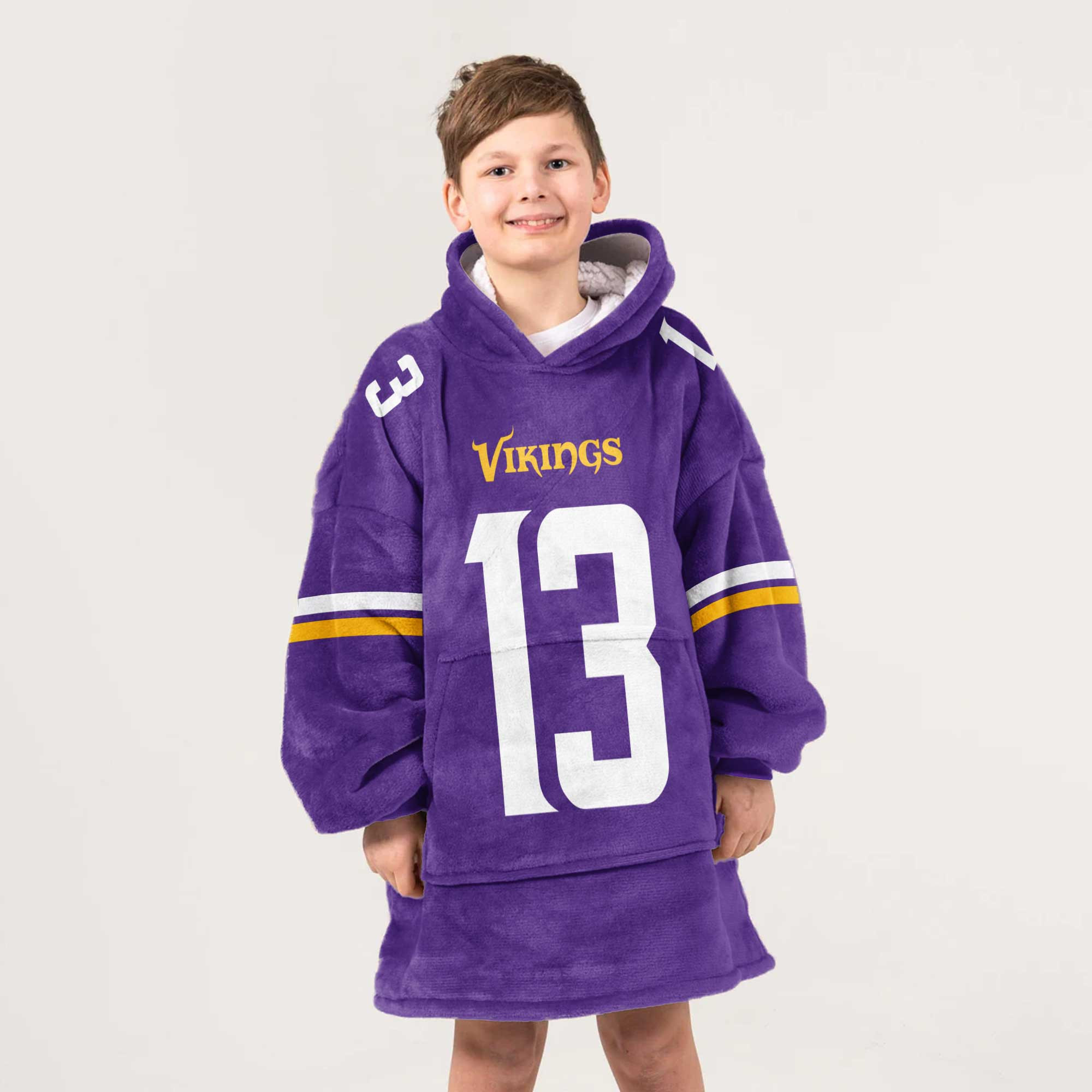 Kid 13 Minnesota Football Unisex Blanket Hoodie
