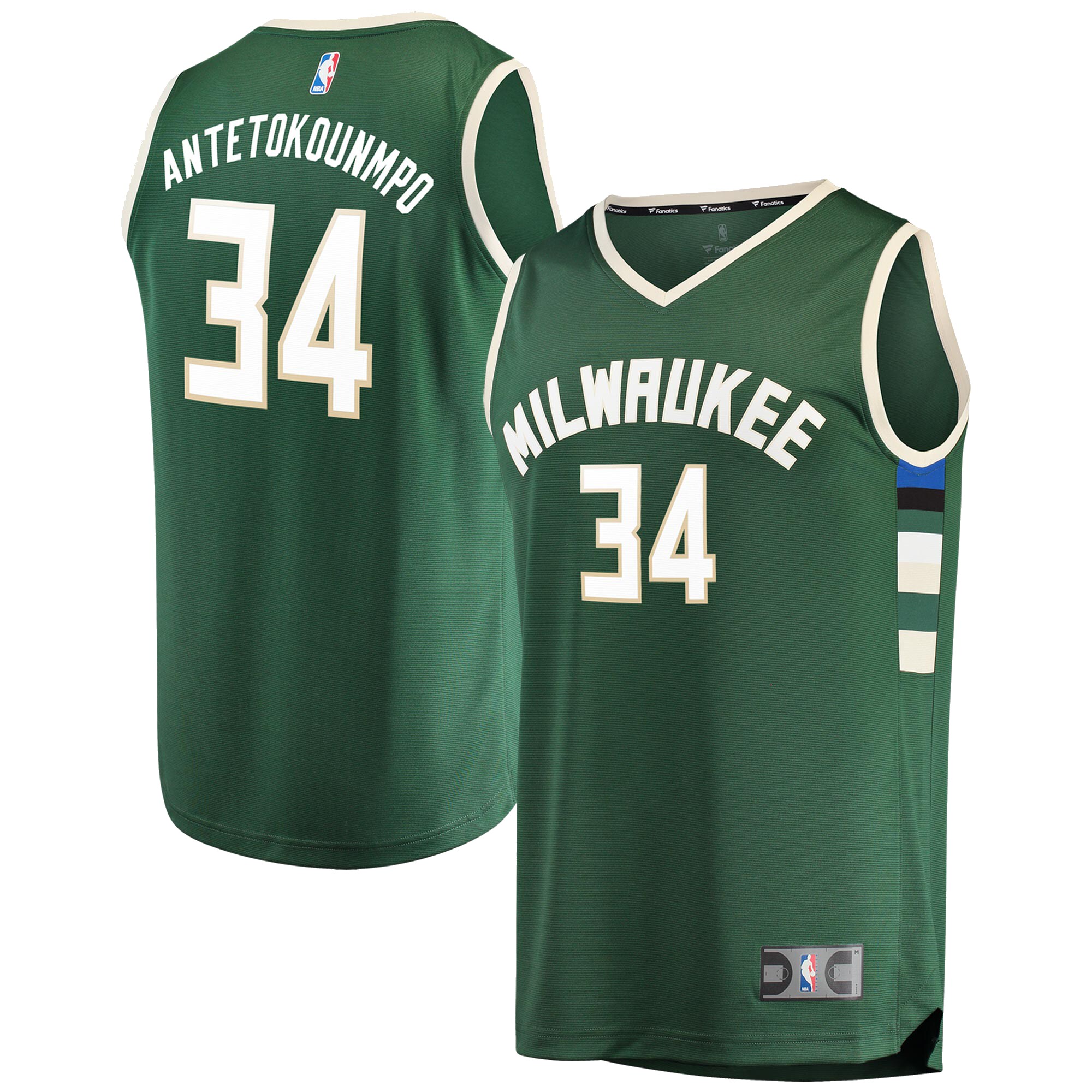 Giannis Antetokounmpo Milwaukee Bucks  Youth Fast Break Replica Jersey Hunter Green - Icon Edition