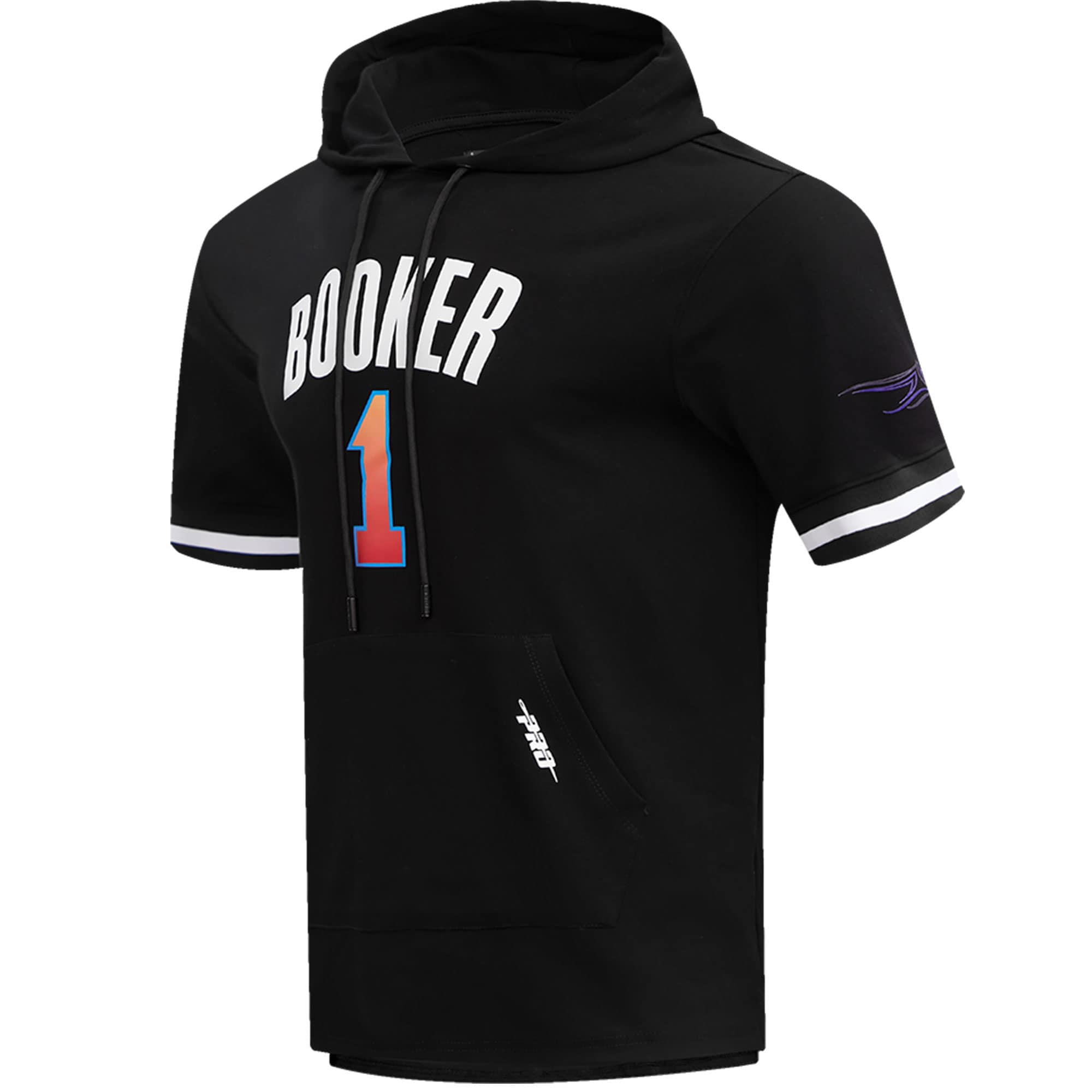 Men's Phoenix Suns Devin Booker Pro Standard Black 2023/24 City Edition Name & Number Short Sleeve Pullover Hoodie